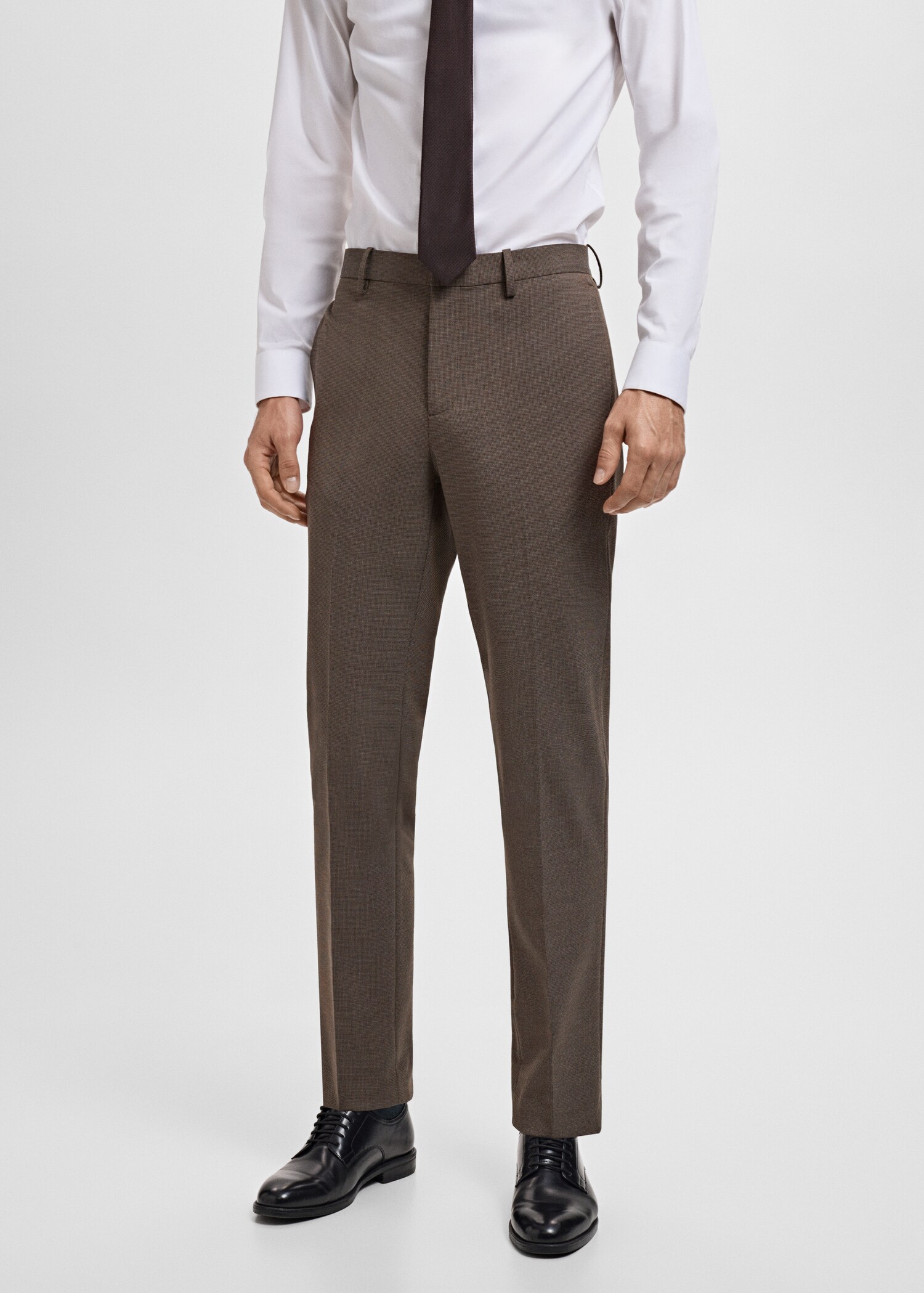 Stretch fabric super slim-fit suit trousers - Medium plane