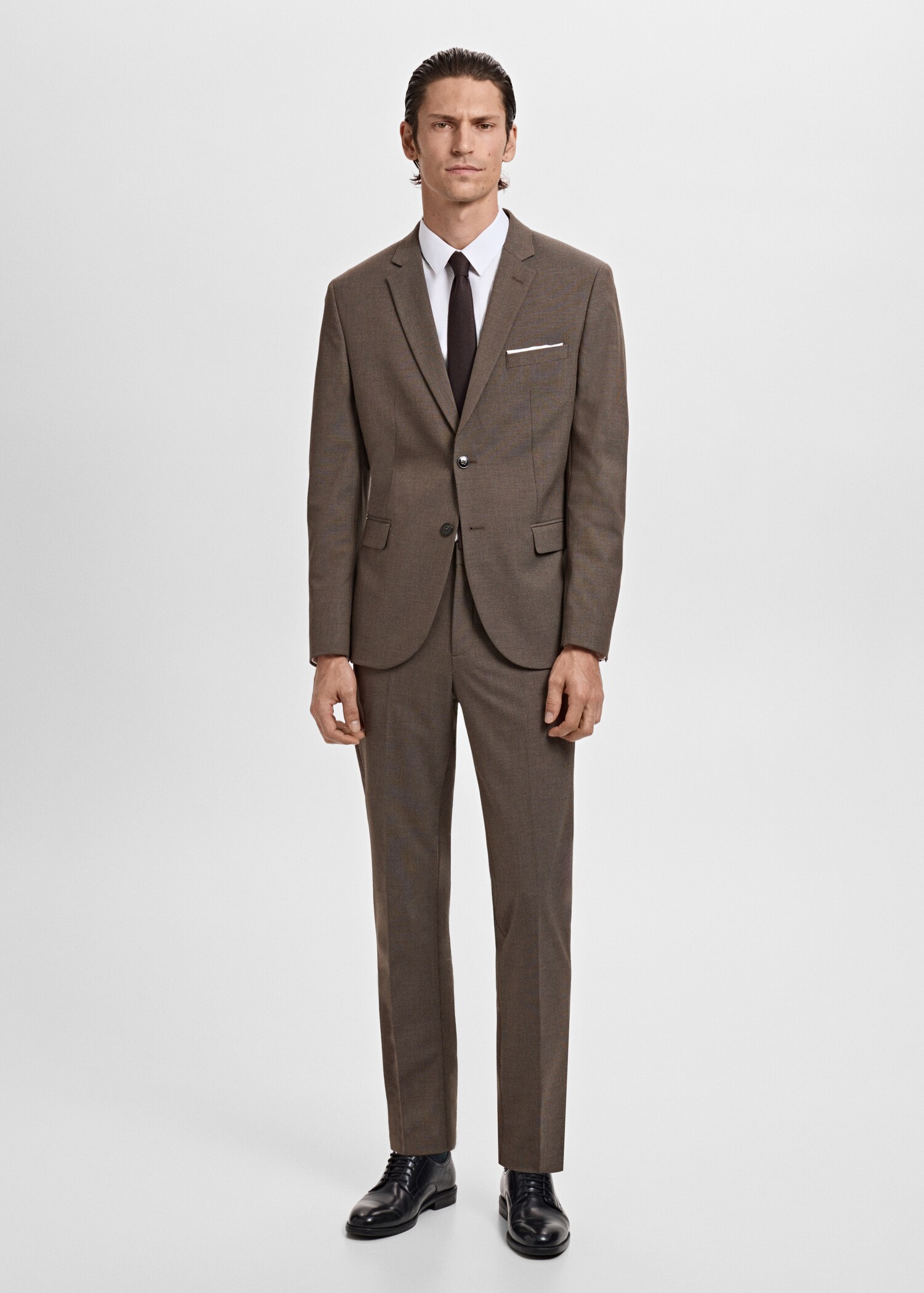 Stretch fabric super slim-fit suit trousers - General plane