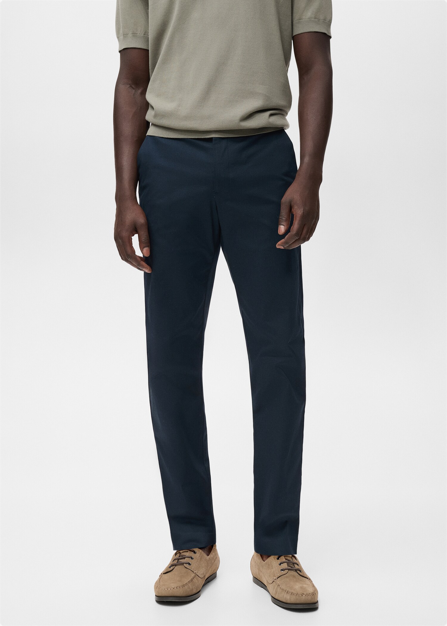 Dublino slim-fit chino trousers - Medium plane