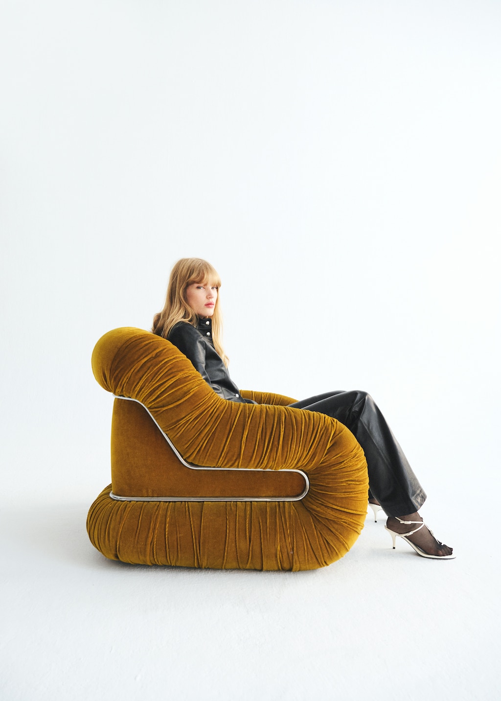 100% leather flared pants