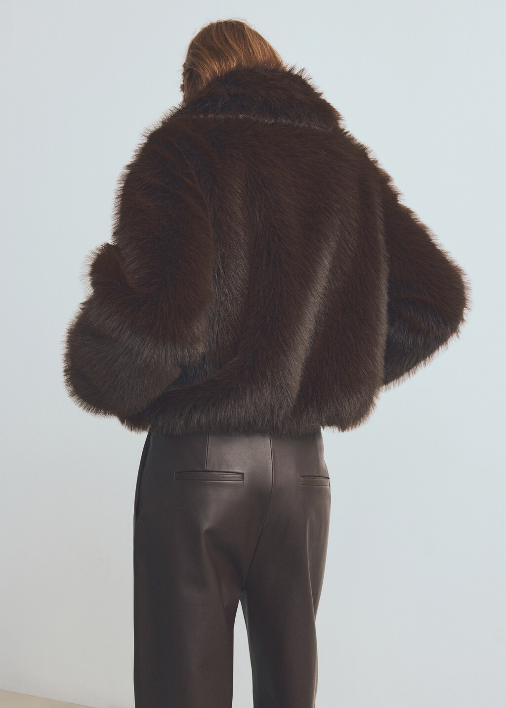 Faux-fur jacket with zip