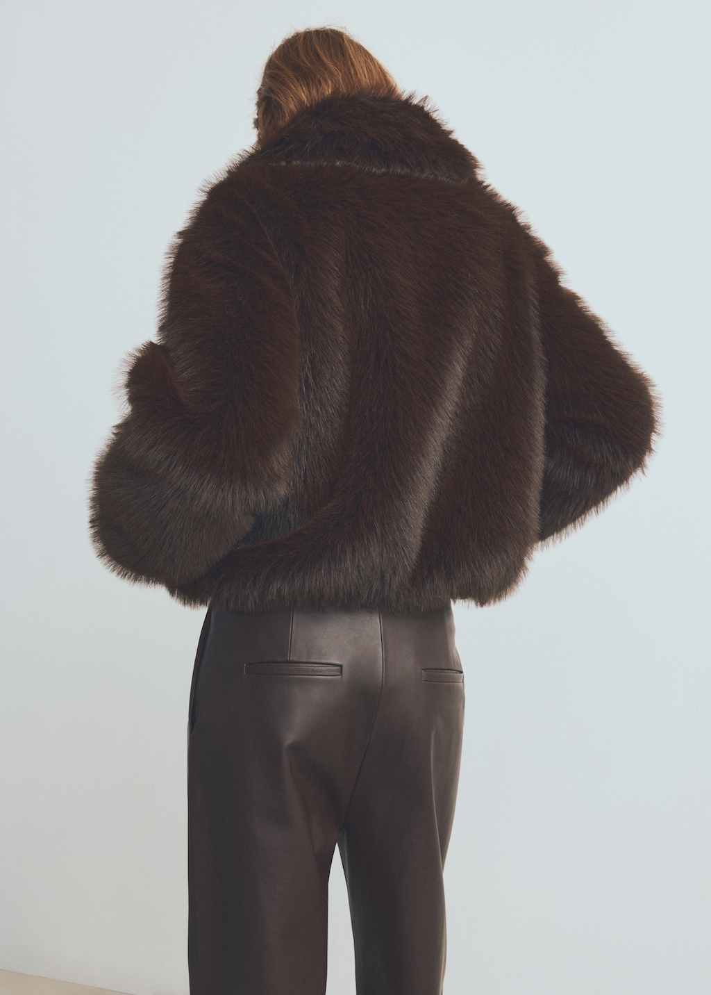 Faux-fur jacket with zip