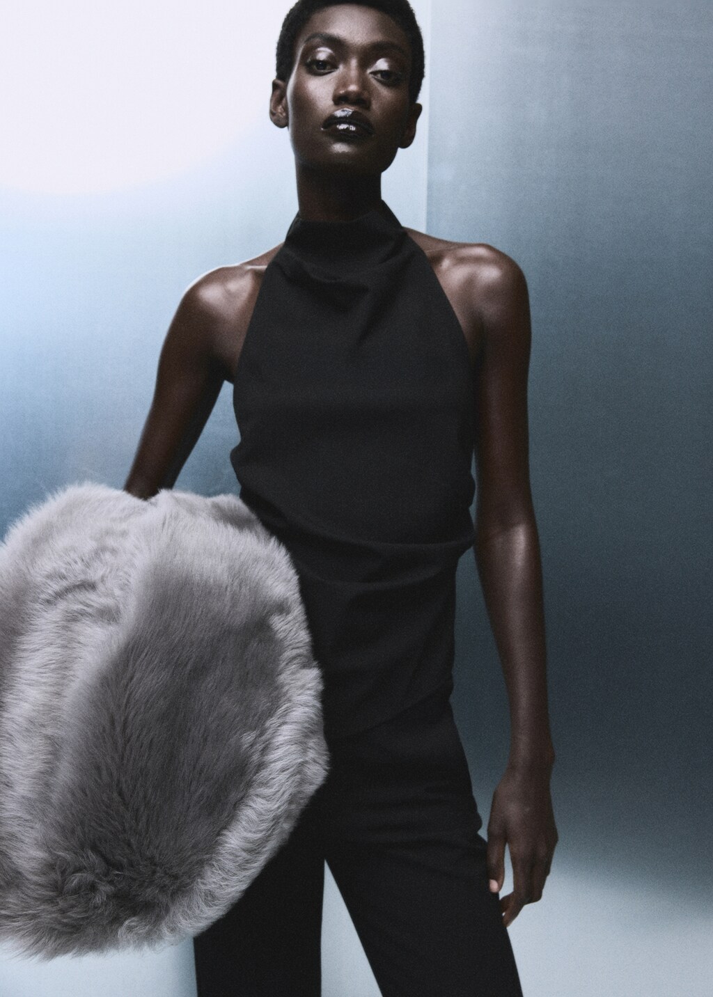 Halter top with open back