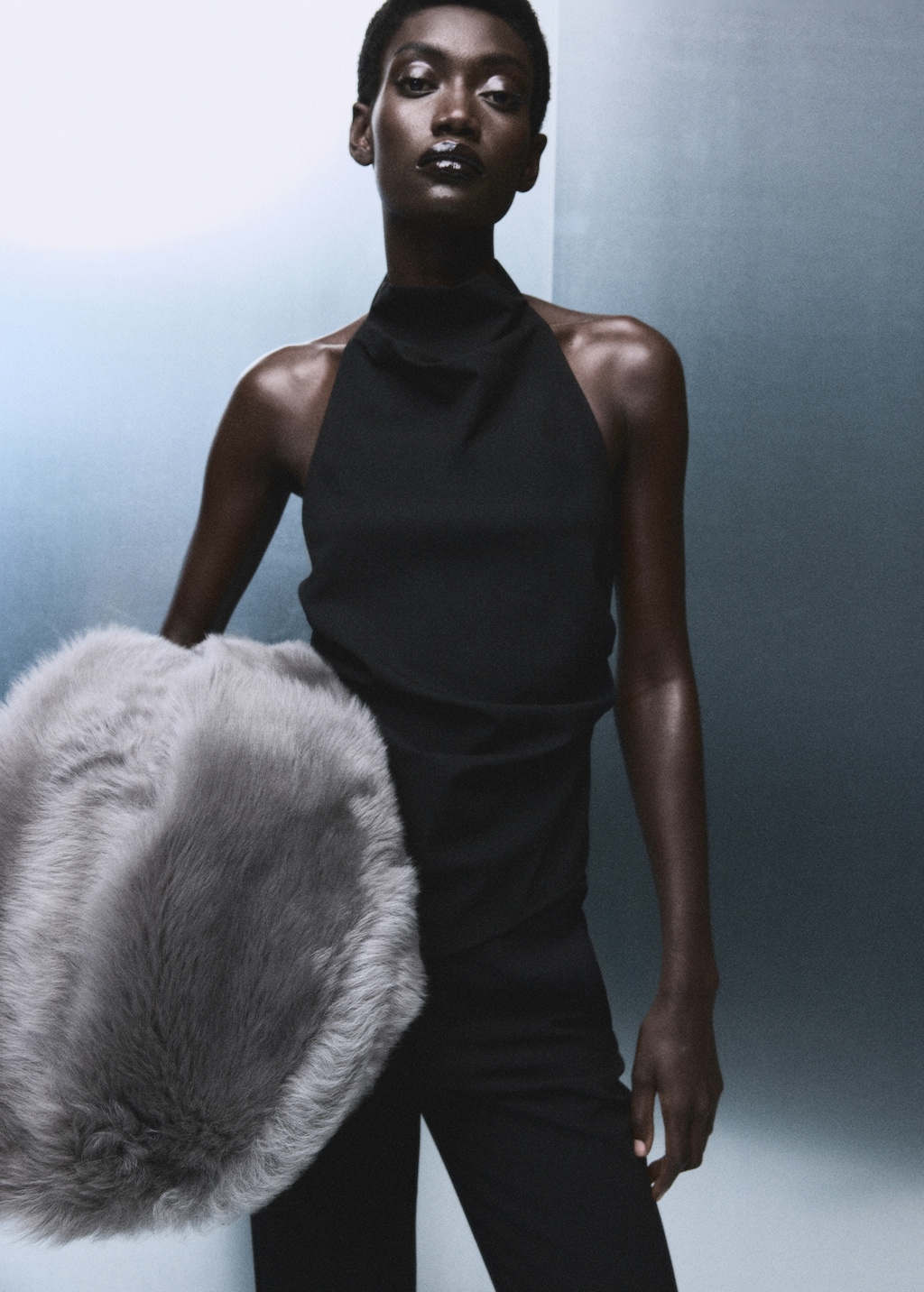 Halter top with open back