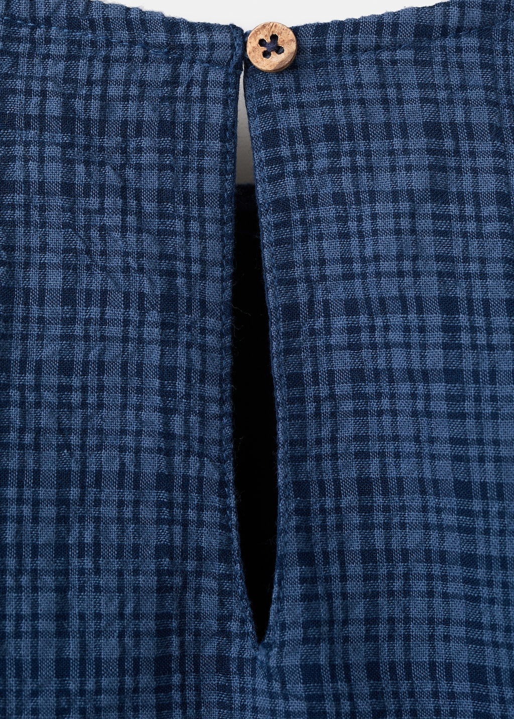 Check dress with embroidered detail