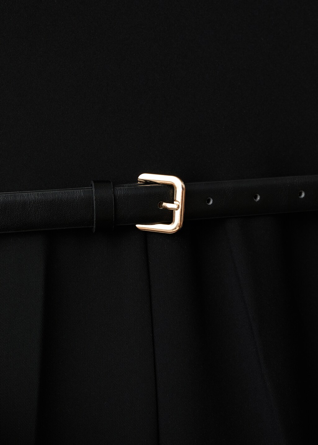 Jumpsuit with draped neck and belt