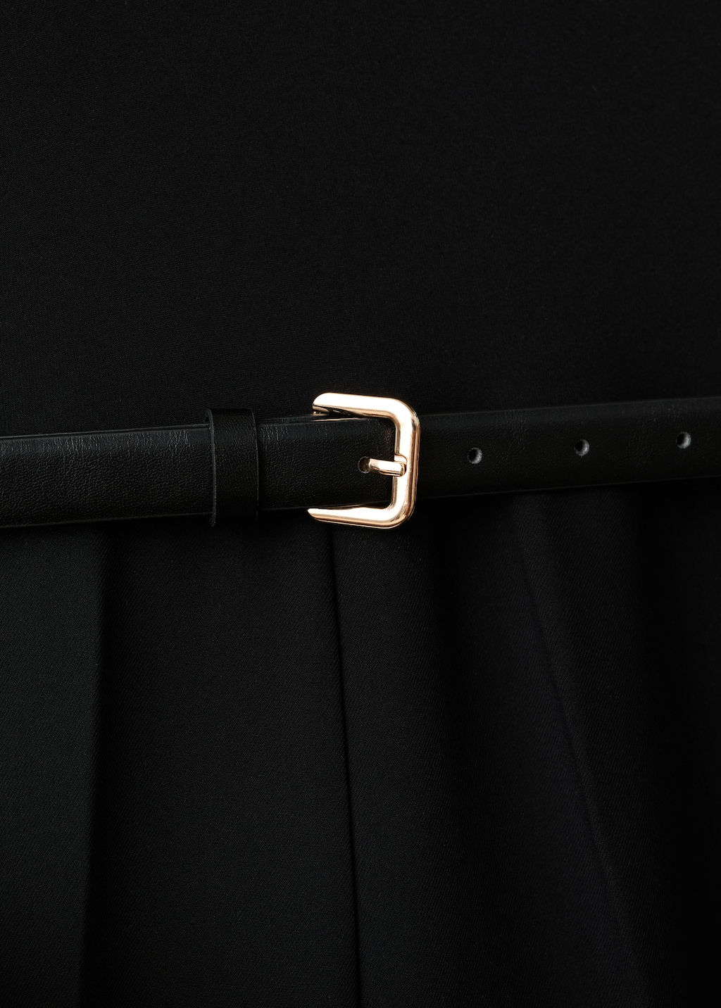 Jumpsuit with draped neck and belt