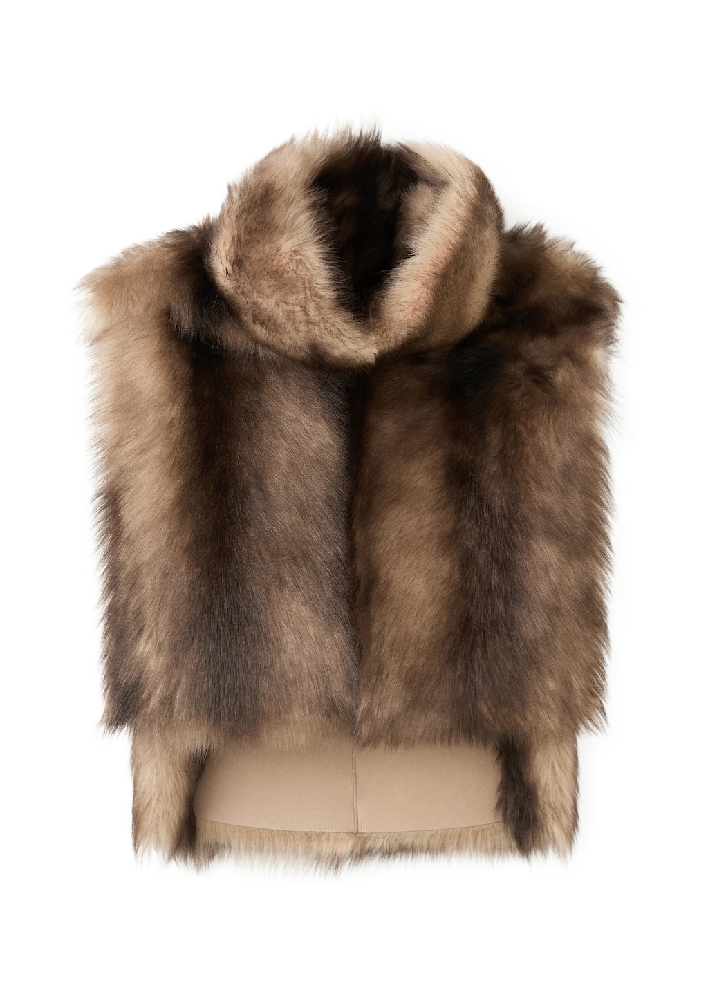 Faux-fur turtleneck vest
