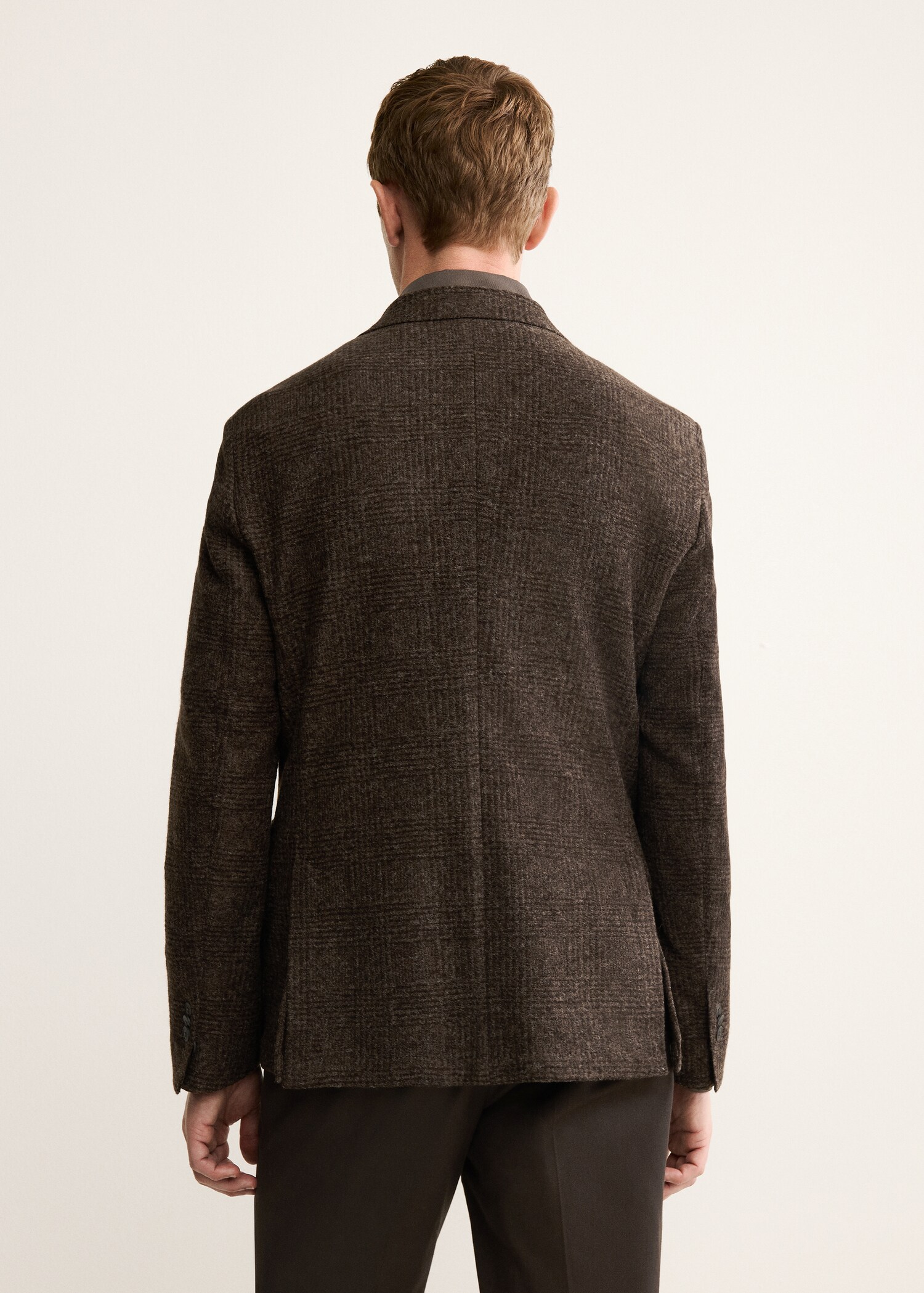 Σακάκι slim fit μαλλί μικροσκοπικά καρό - Πίσω όψη προϊόντος
