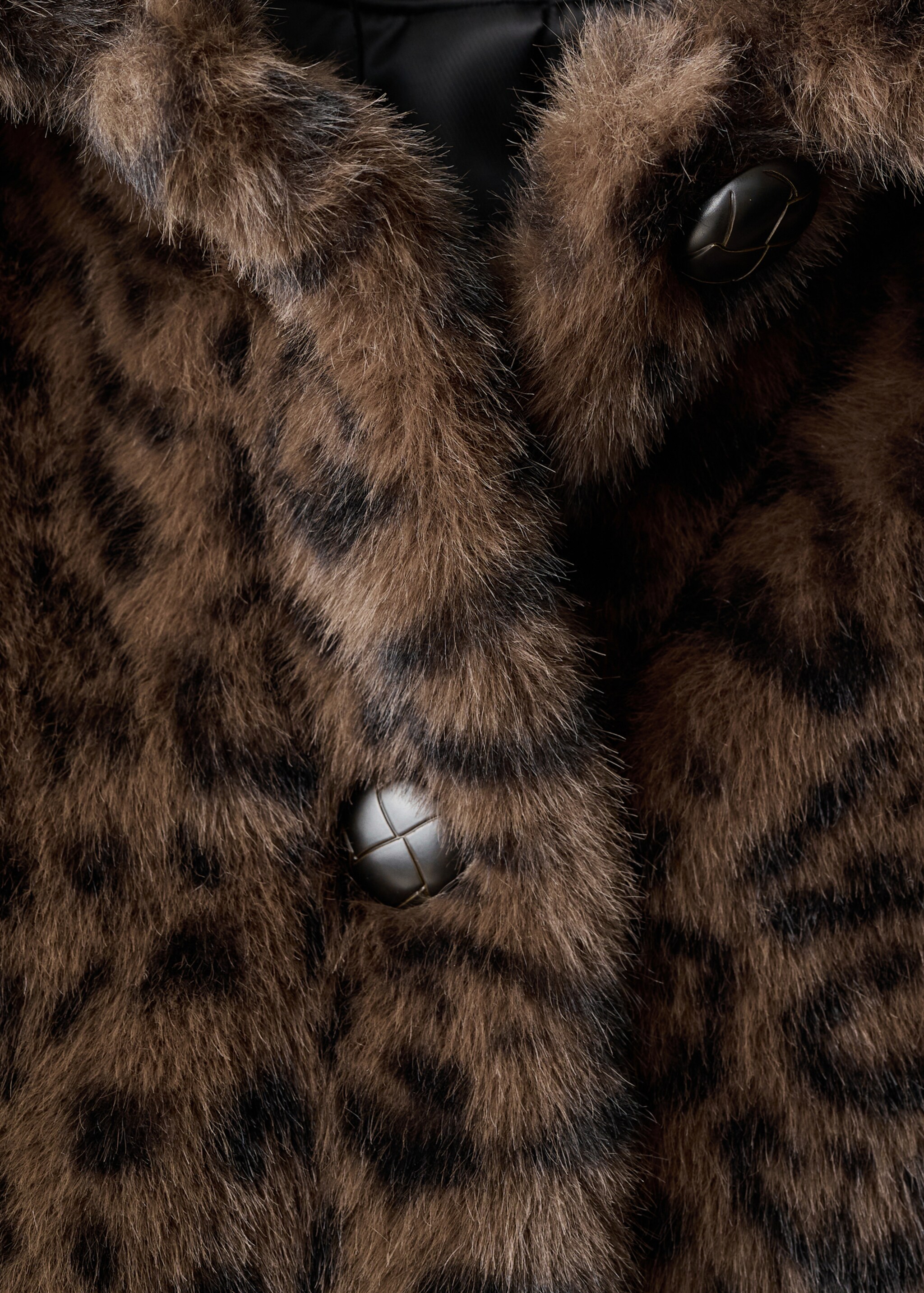 Leopard faux-fur coat - Details of the article 8, Brown. Ref: 17088280-01.