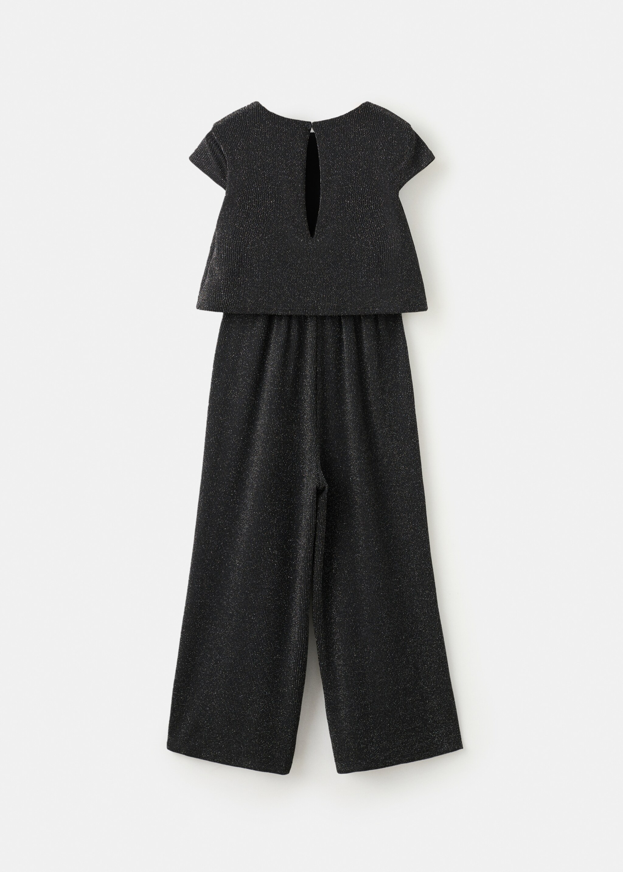 Lurex long jumpsuit - Reverse of the article, Black. Ref: 17089096-01.