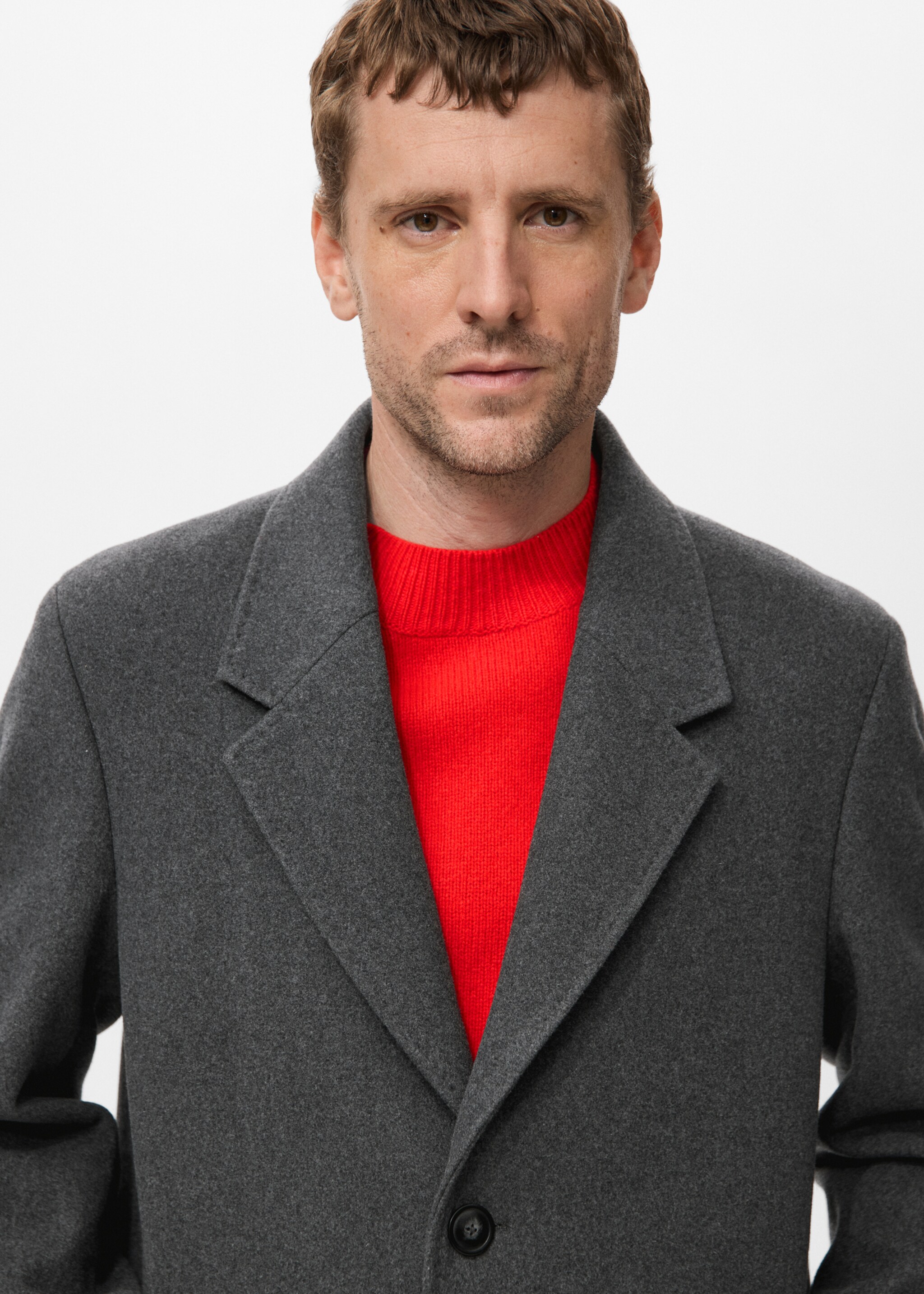 Long wool coat - Details of the article 1, Grey. Ref: 17089204-02.