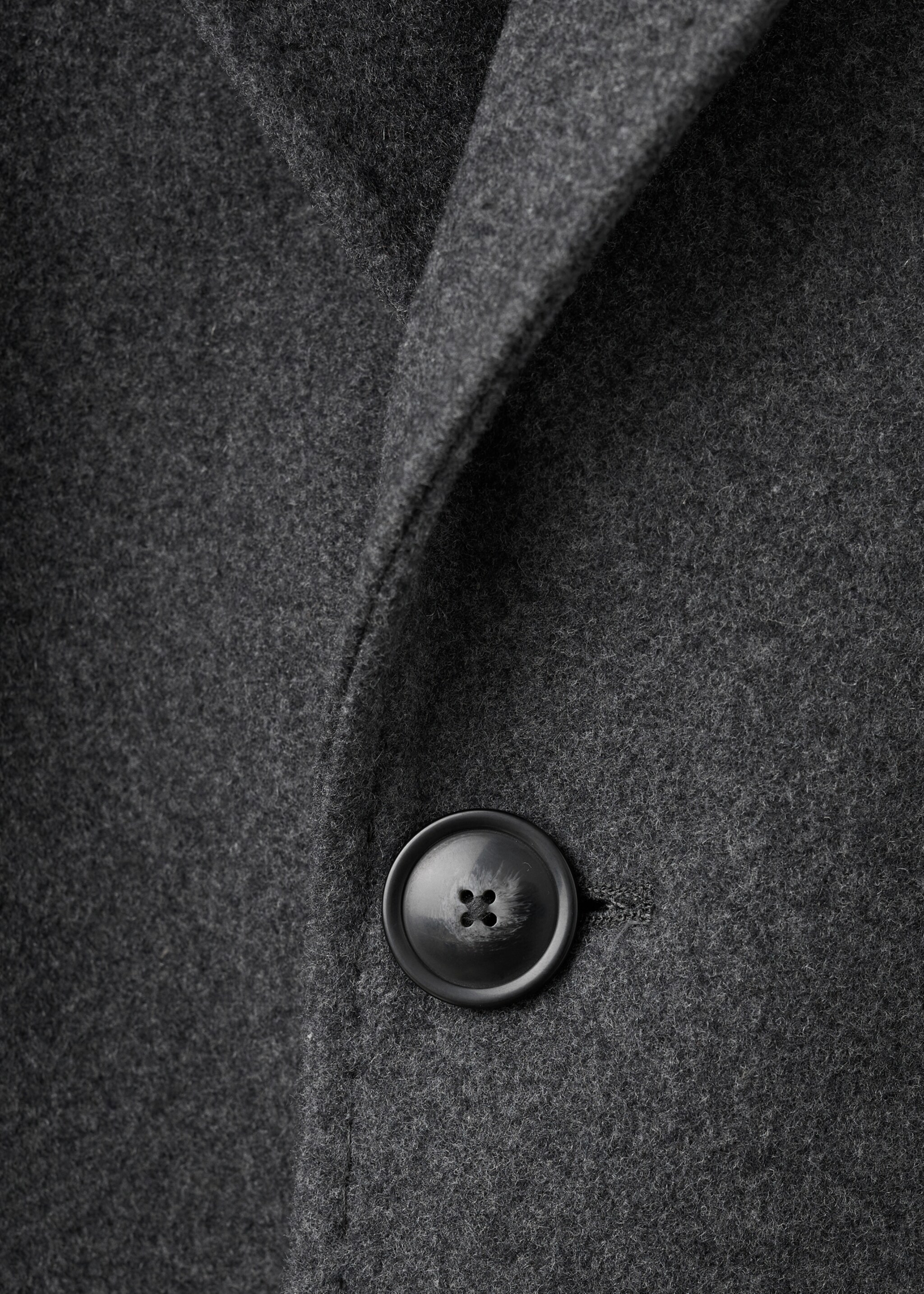 Long wool coat - Details of the article 8, Grey. Ref: 17089204-02.