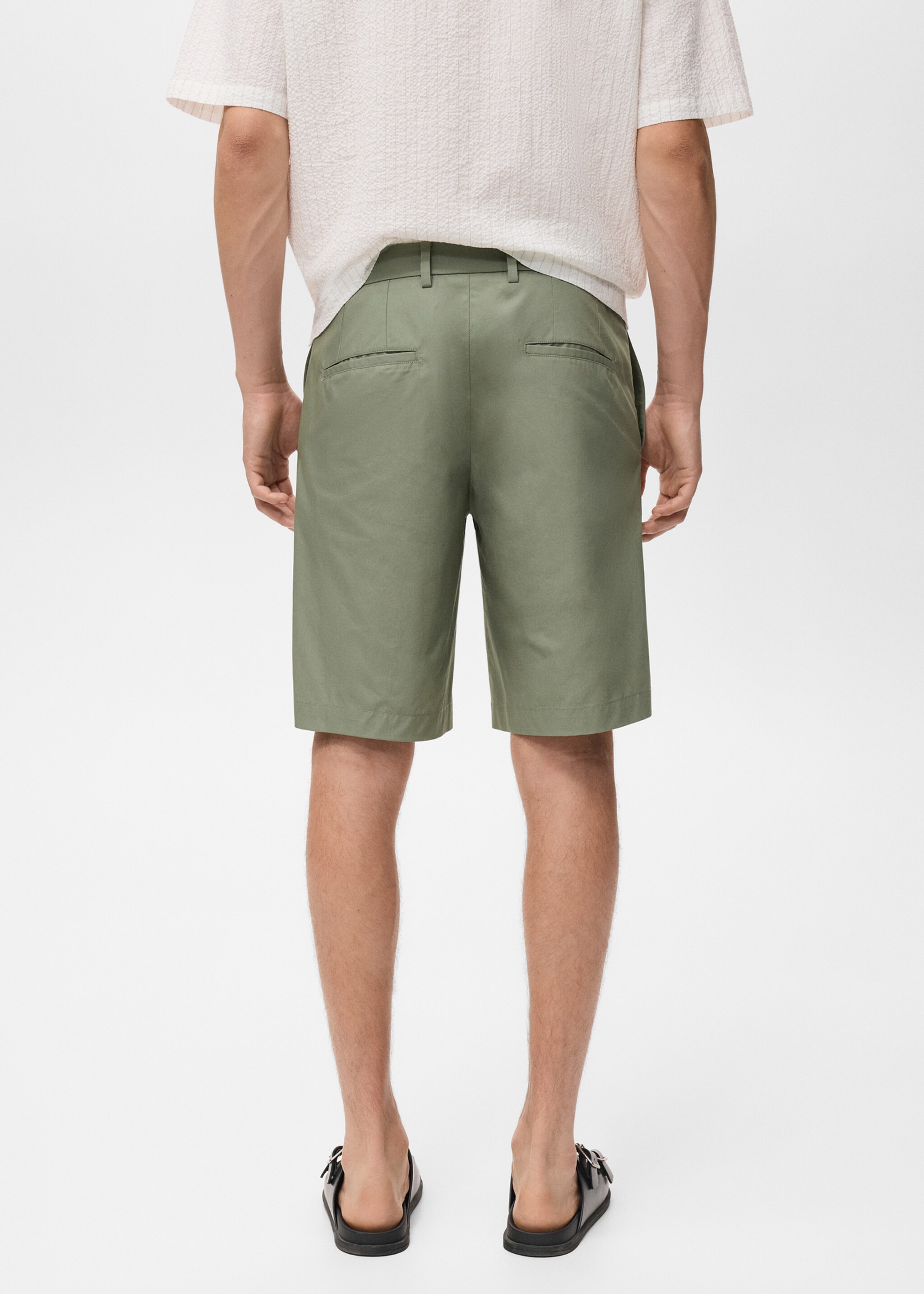 Slim-fit chino cotton bermuda shorts - Reverse of the article