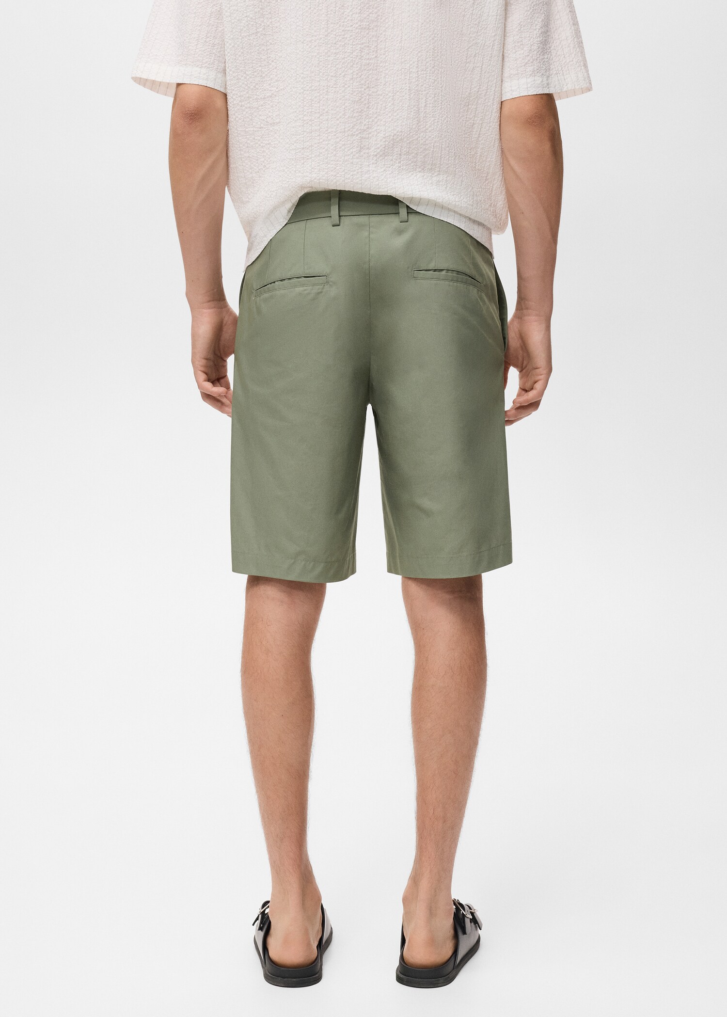 Slim-fit chino cotton bermuda shorts - Reverse of the article