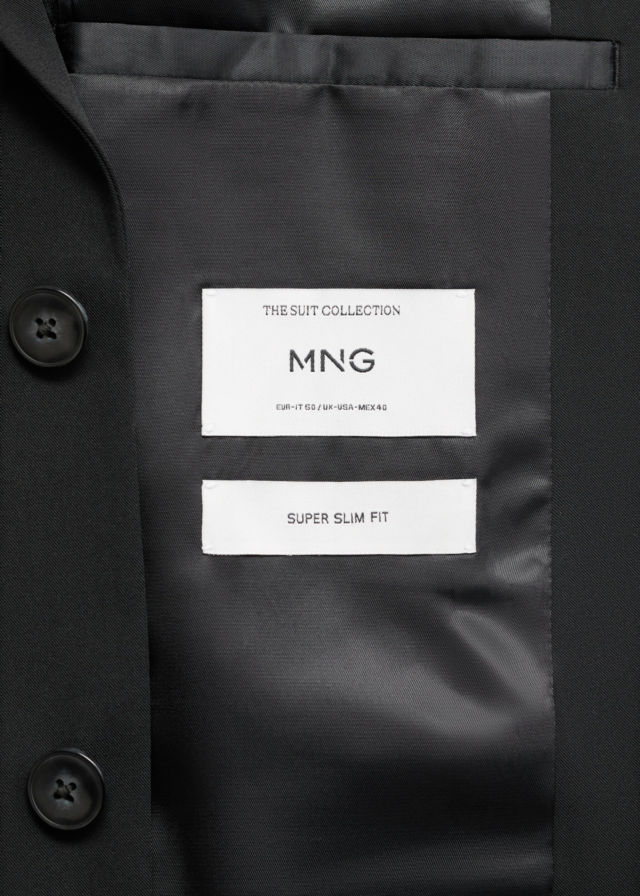 Super slim-fit suit jacket in stretch fabric - Details of the article 0, Black. Ref: 17091232-01.