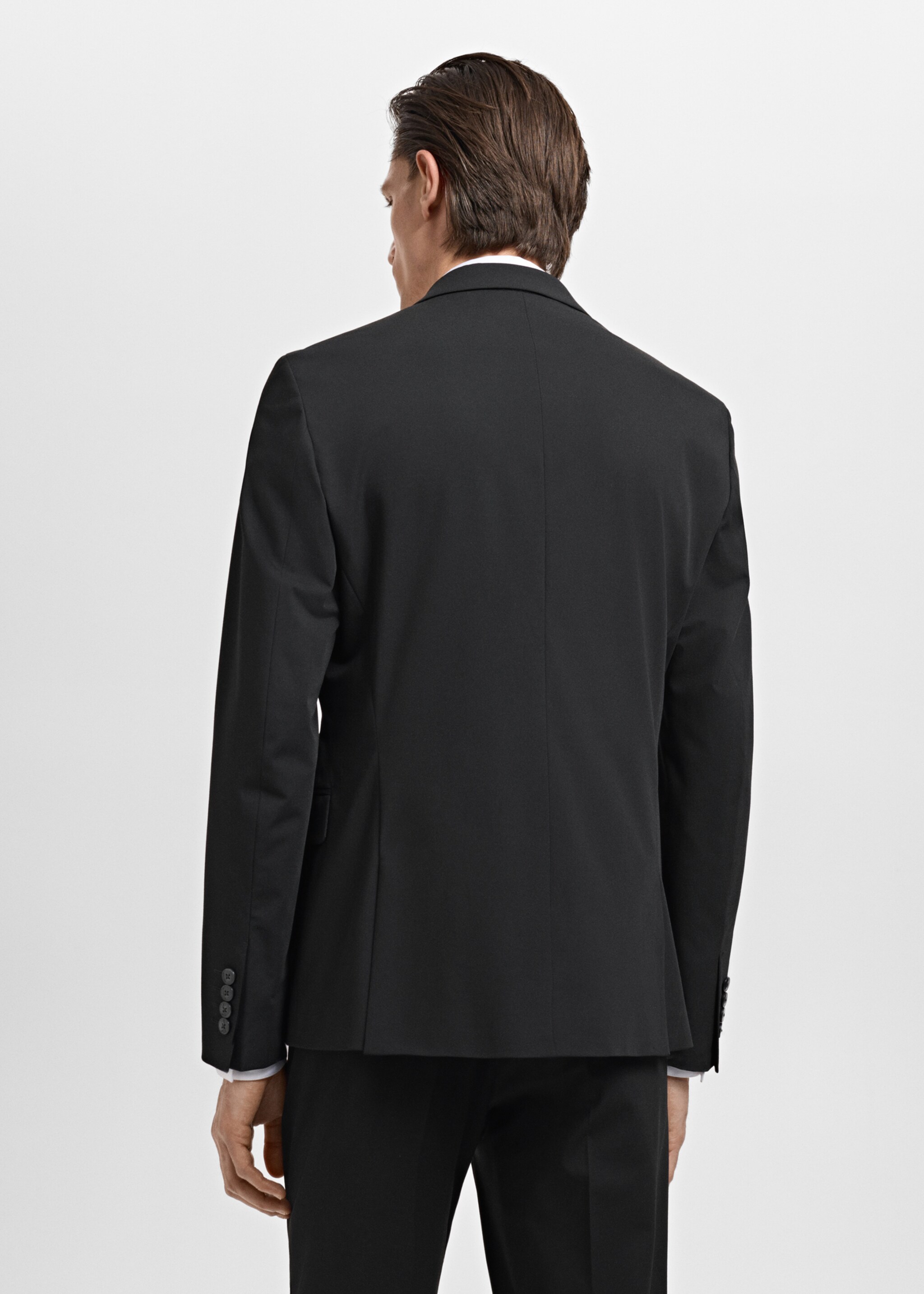 Super slim-fit suit jacket in stretch fabric - Reverse of the article, Black. Ref: 17091232-01.