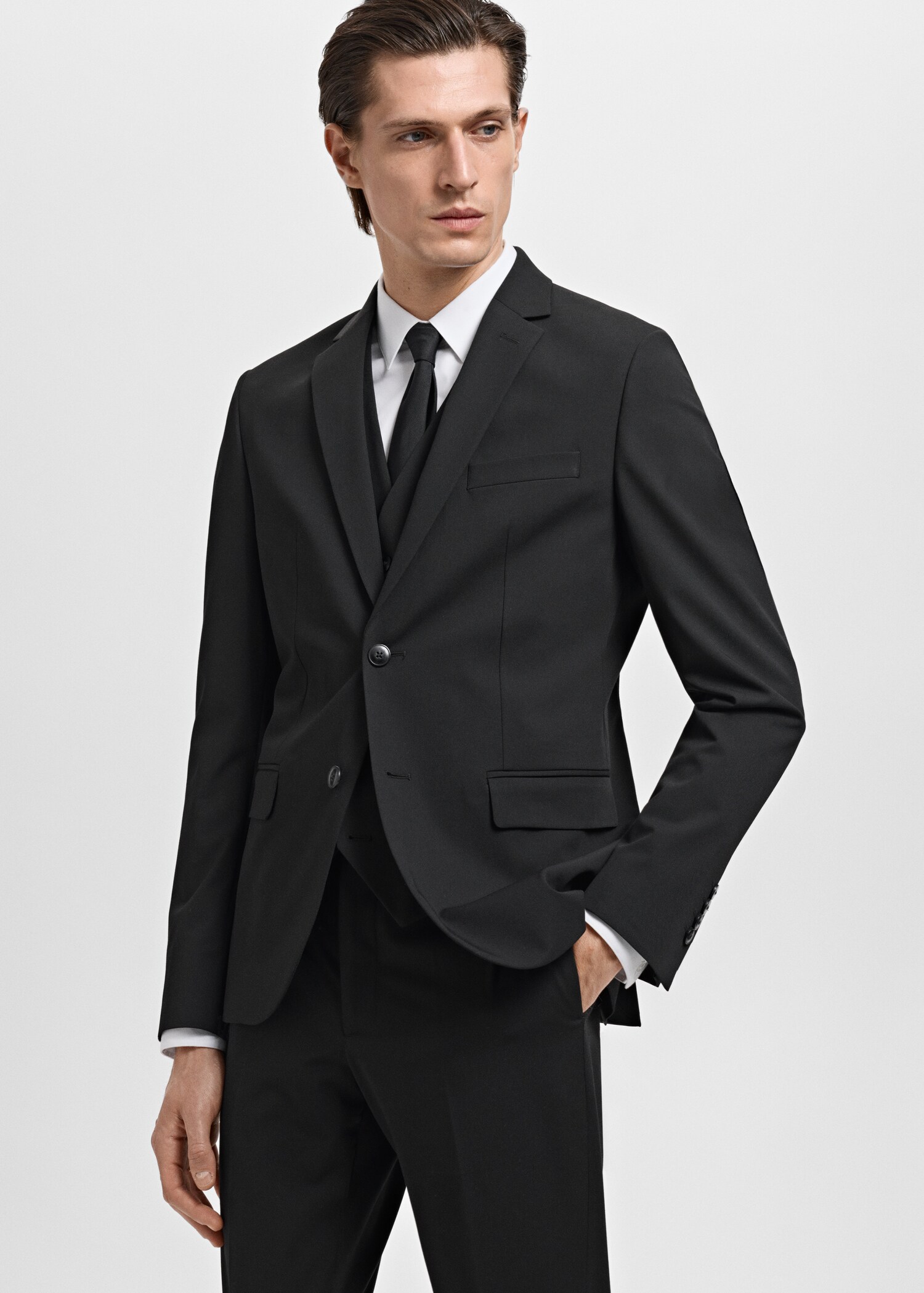 Super slim-fit suit jacket in stretch fabric - Details of the article 1
