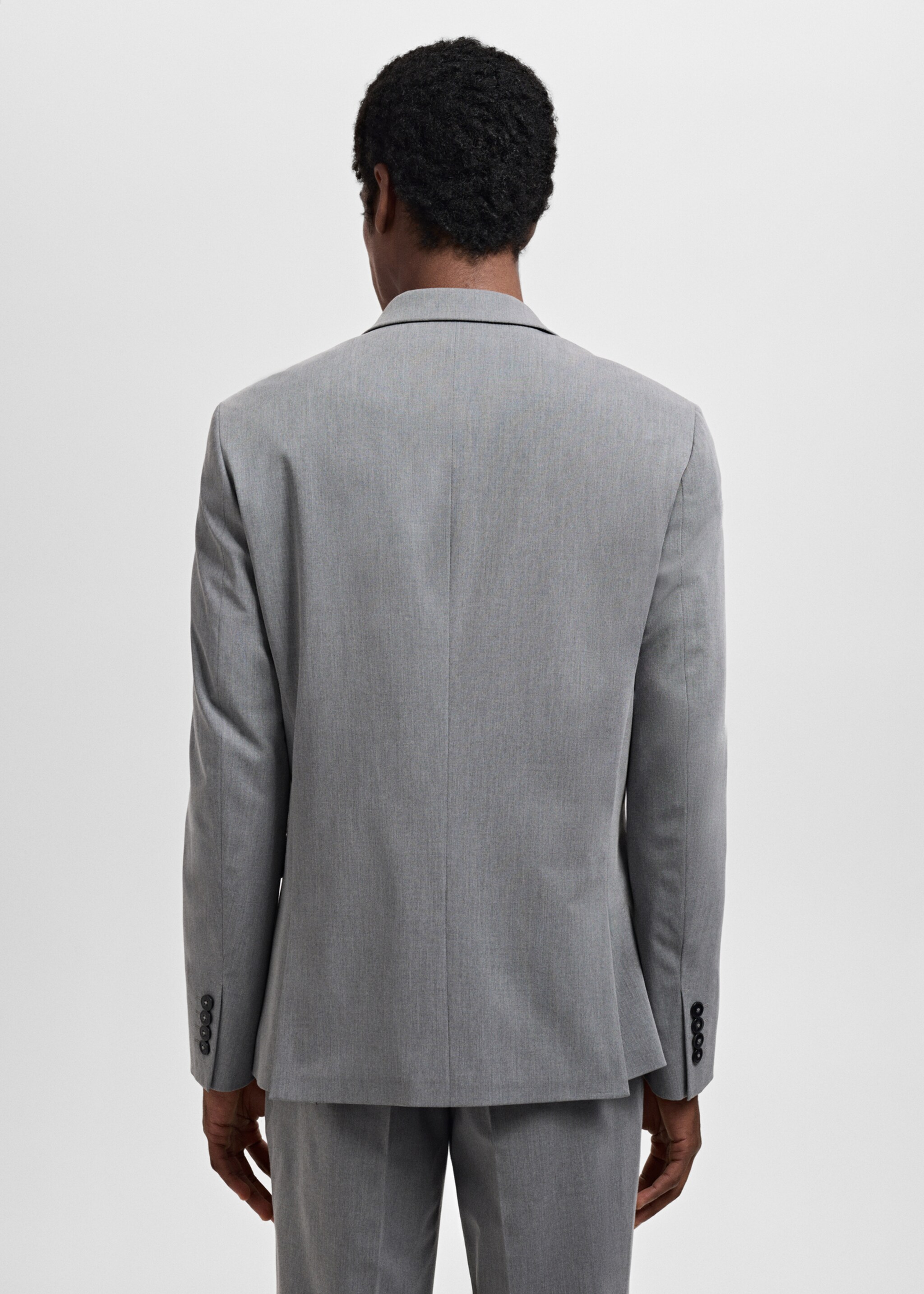 Super Slim Fit-Anzugsakko aus Stretchgewebe - Rückseite des Artikels, Grau. Ref: 17091238-01.
