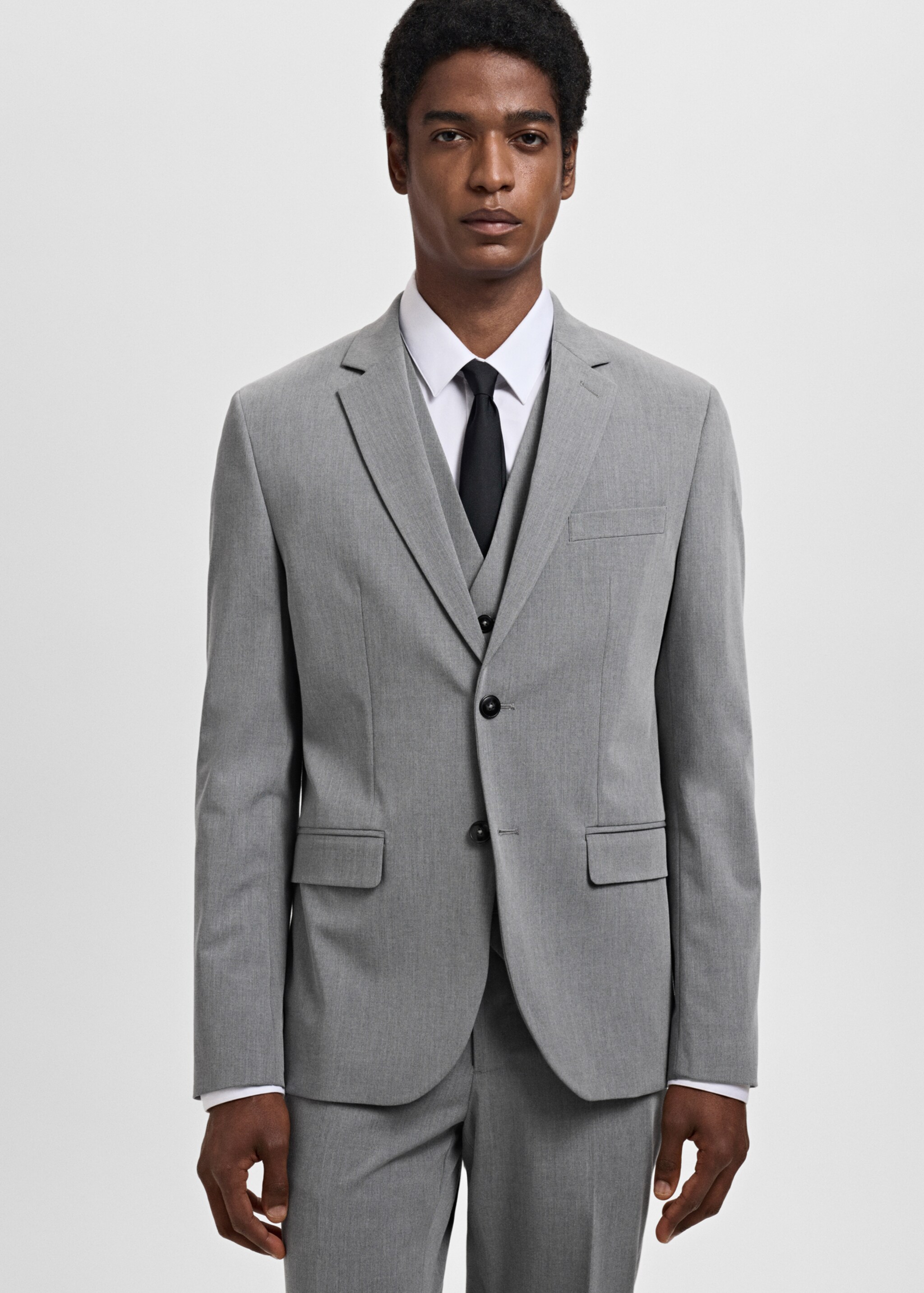 Super slim-fit suit jacket in stretch fabric - Medium plane