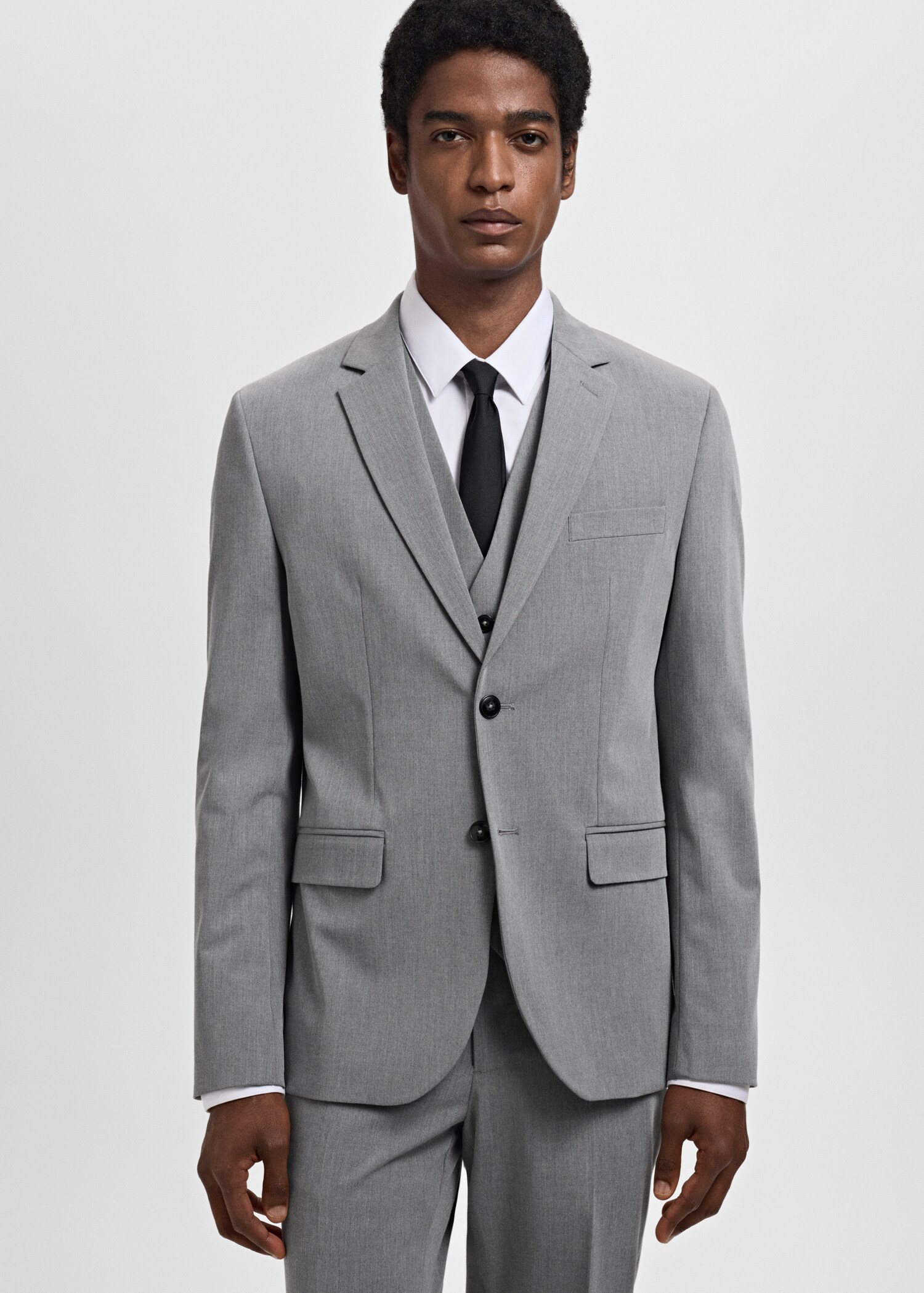 Super slim-fit suit jacket in stretch fabric - Medium plane