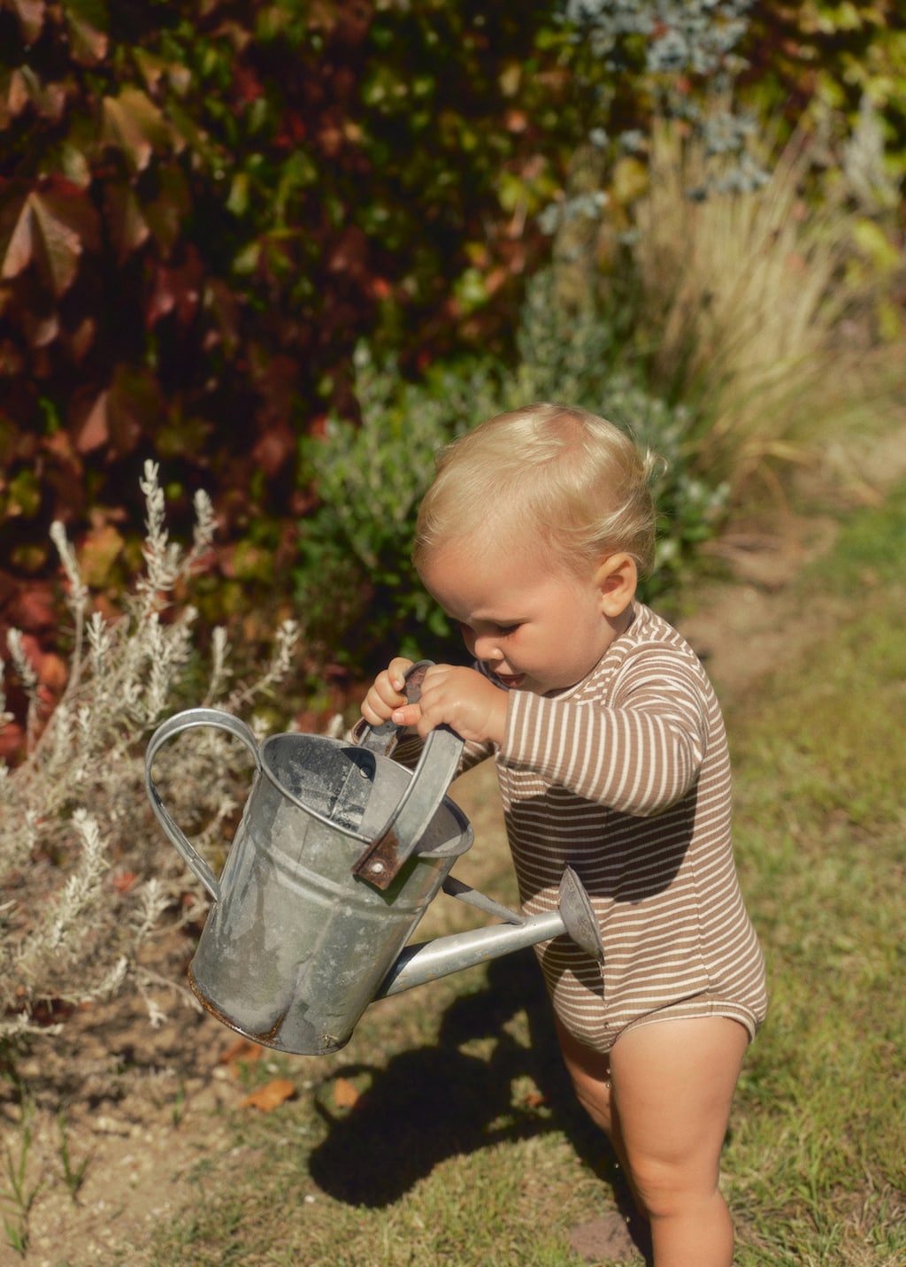Striped cotton bodysuit