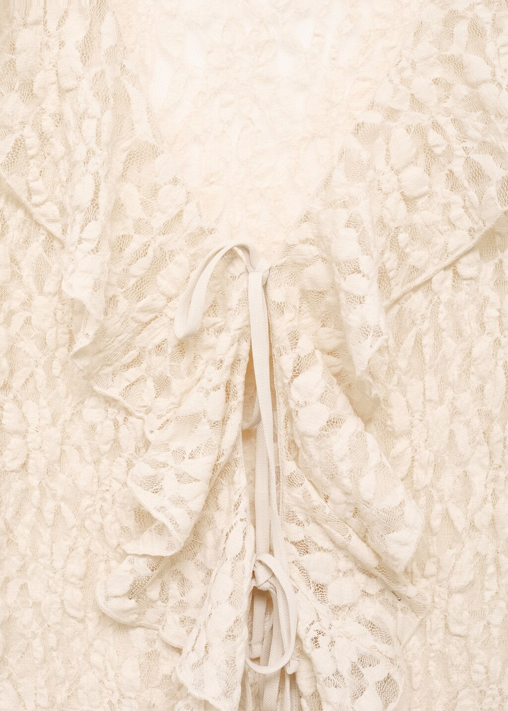 Lace blouse with ruffles