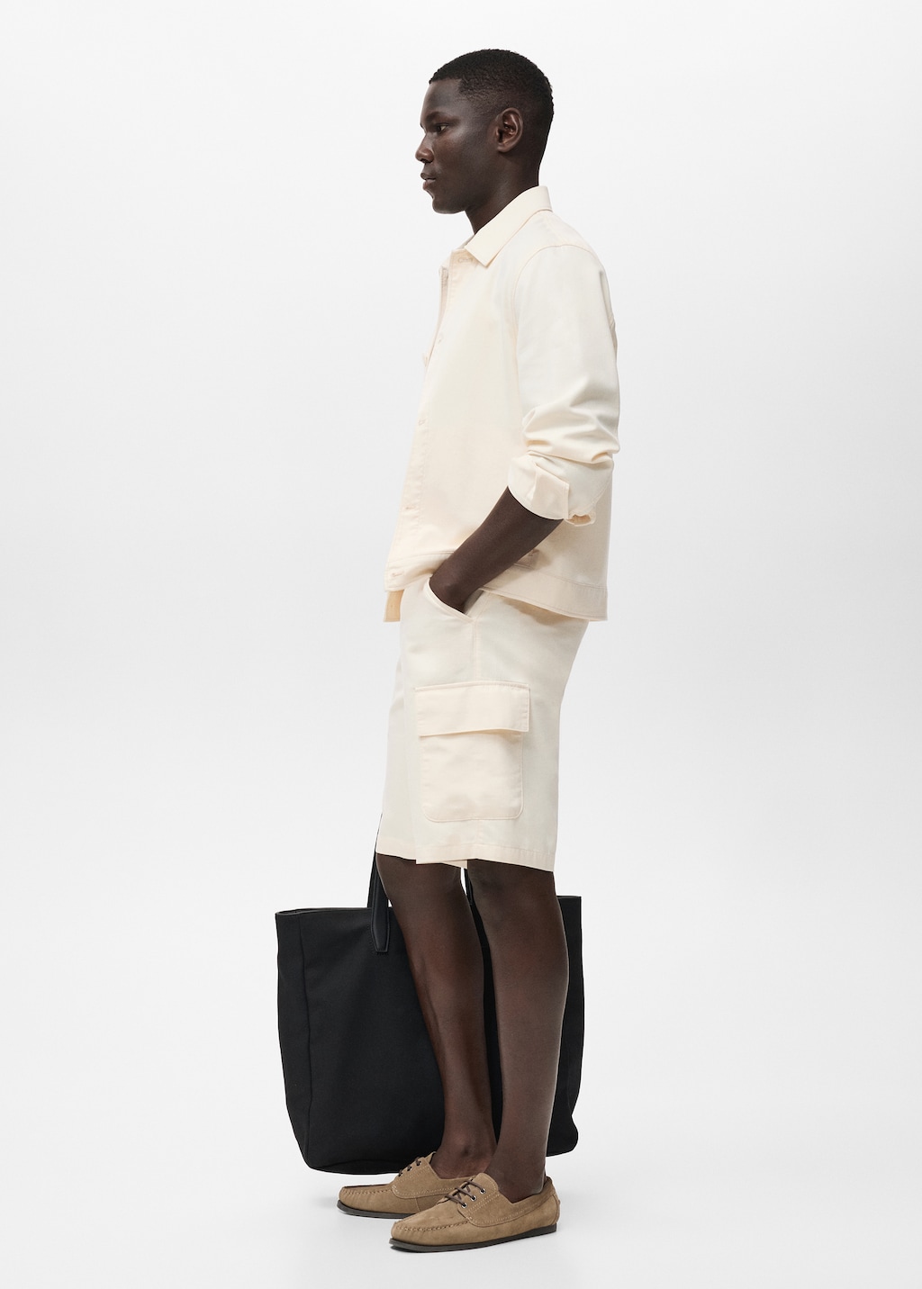 Cotton lyocell cargo bermuda shorts