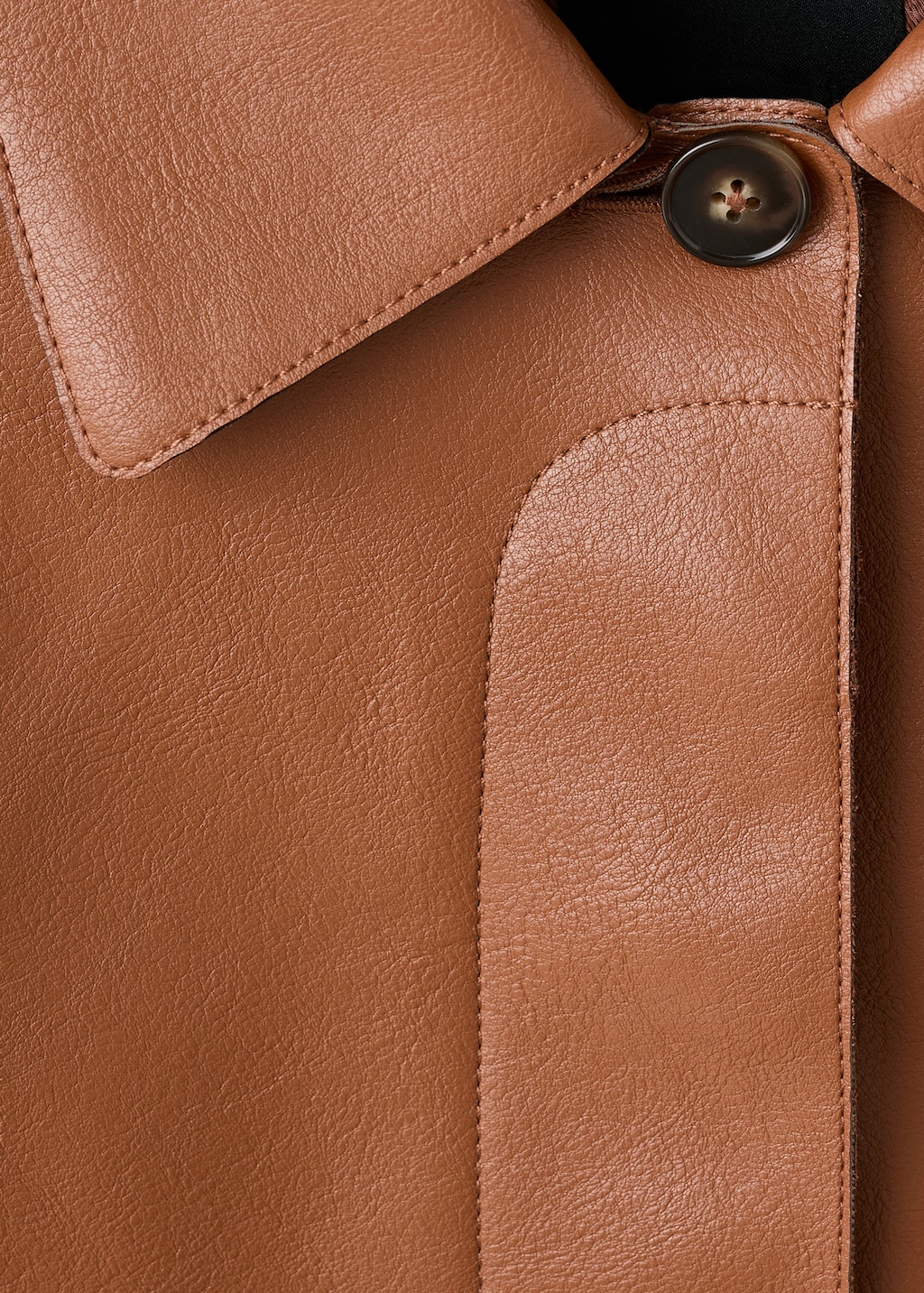 Faux-leather jacket with pockets