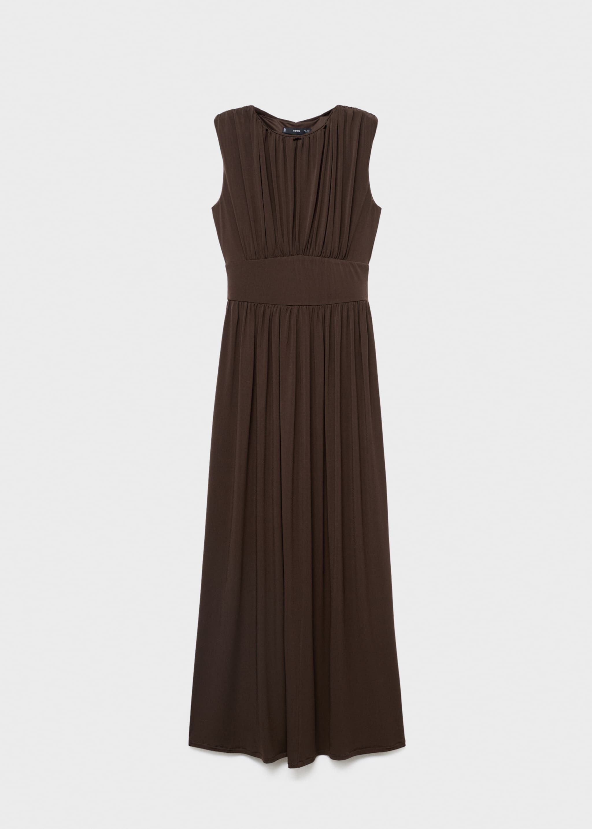 Ruched long dress - Article without model, Brown. Ref: 17094787-01.