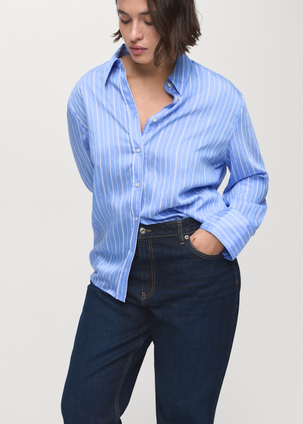 Striped straight shirt