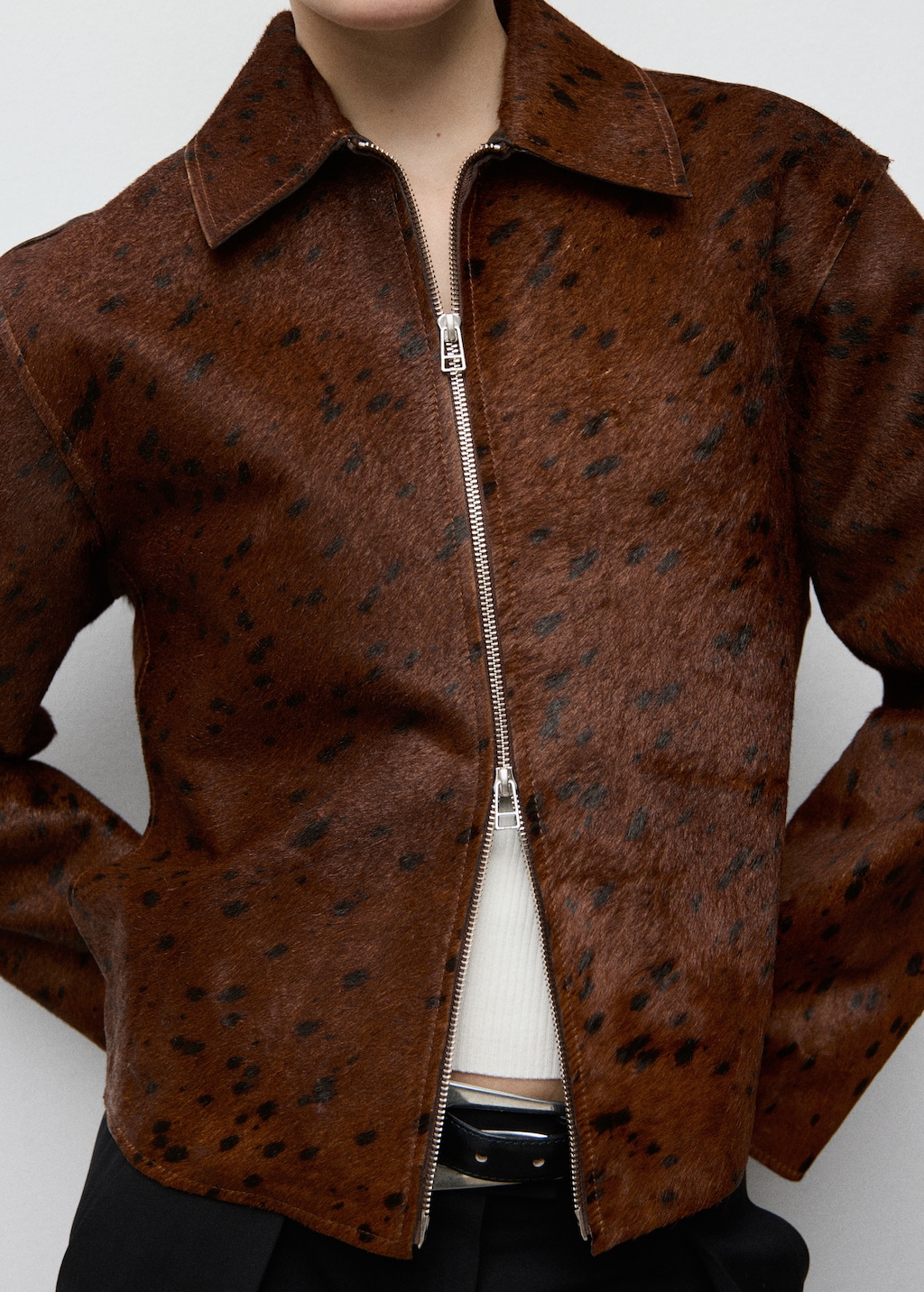 100% leather fur jacket