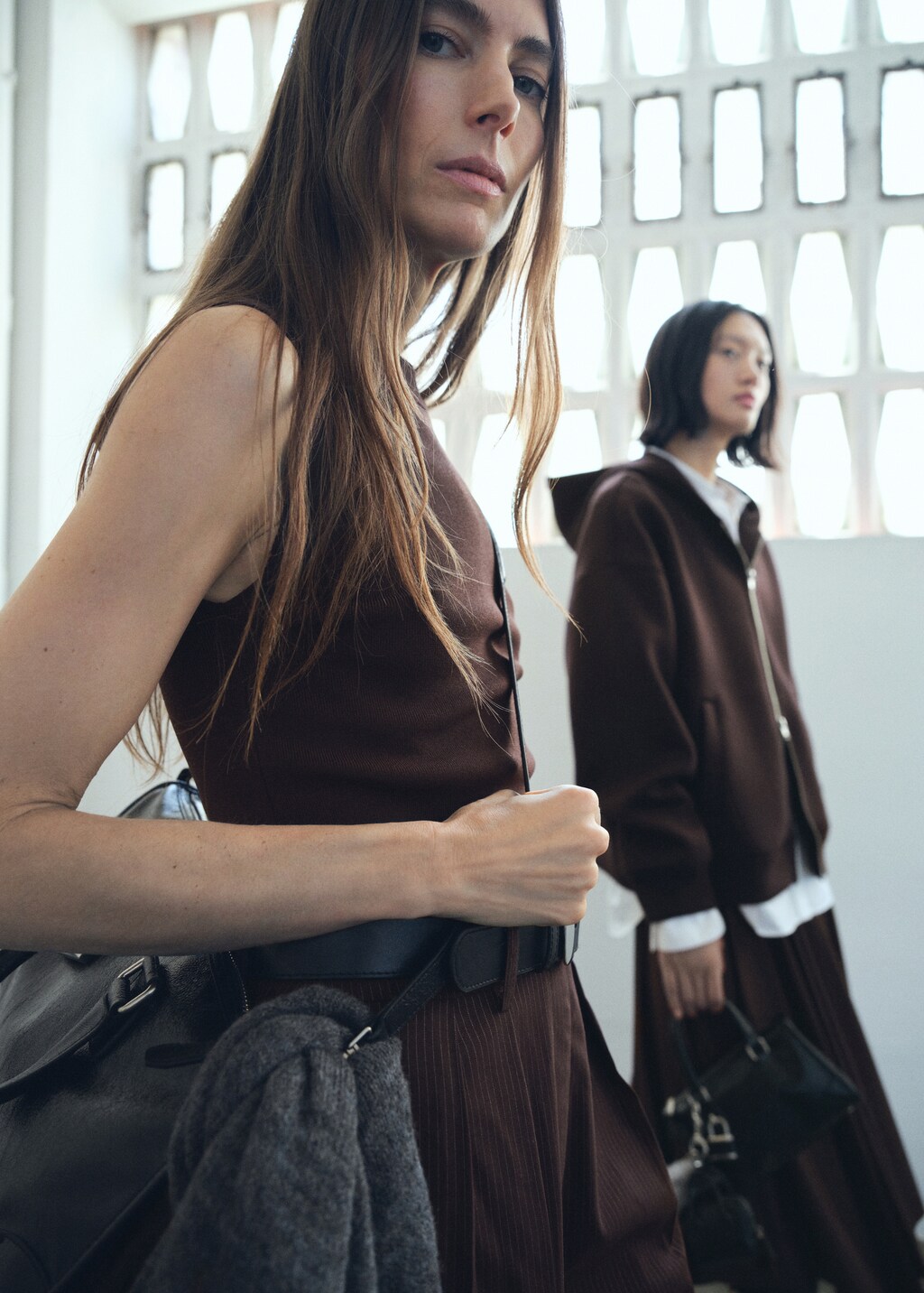 Pinstripe jumpsuit combination