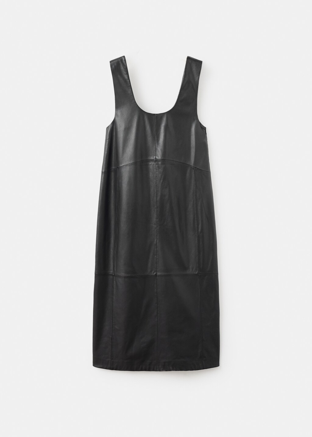 100% leather midi-dress