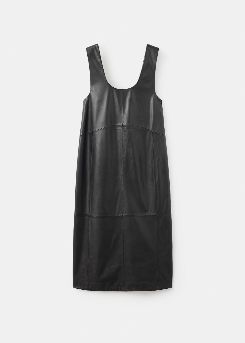 100% leather midi-dress