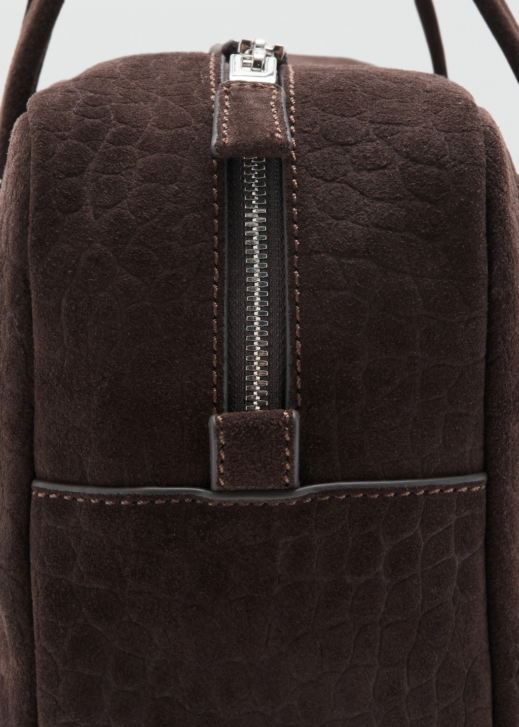 Medium suede bowling bag