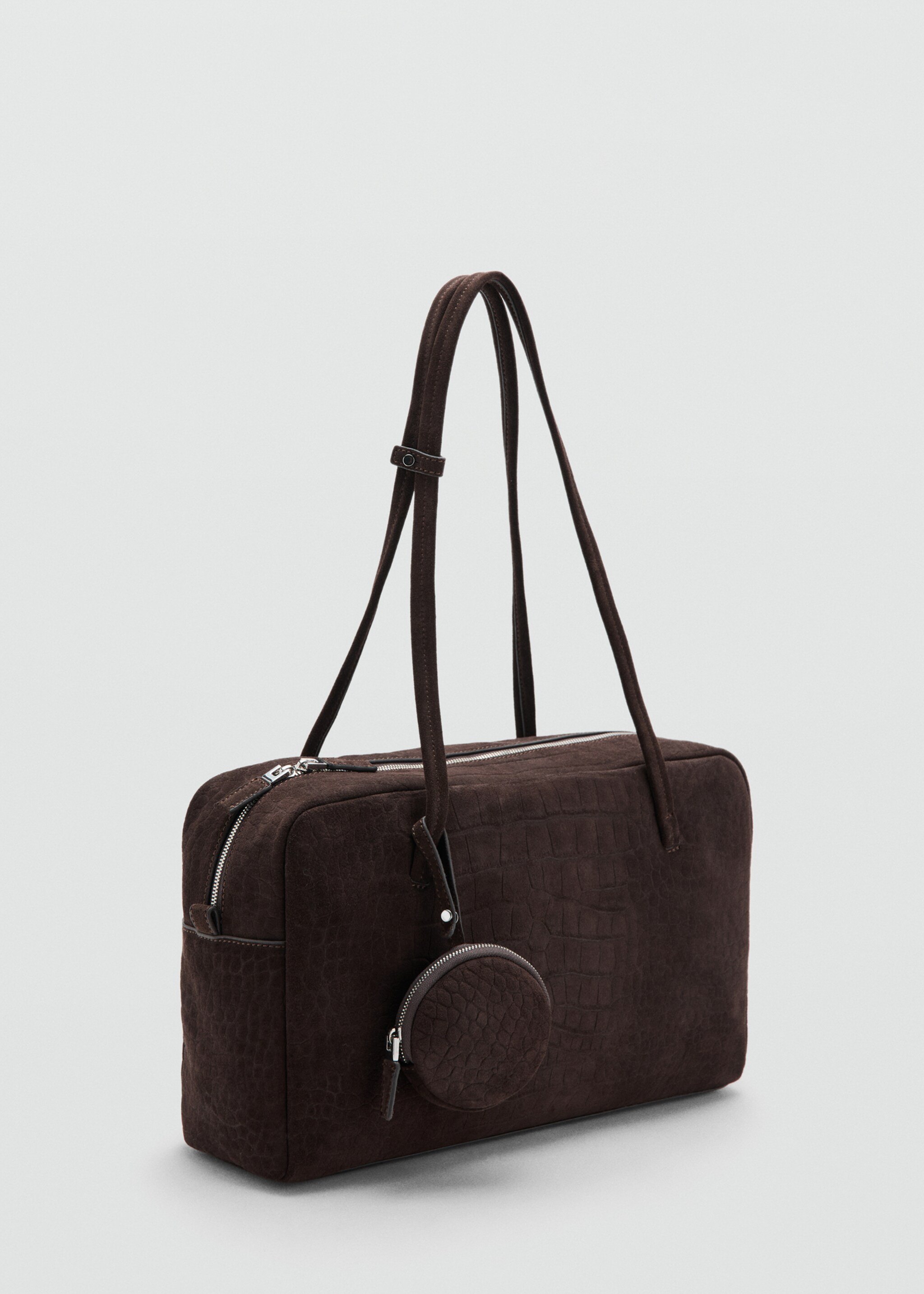 Medium suede bowling bag - Article without model, Chocolate. Ref: 17097138-02.