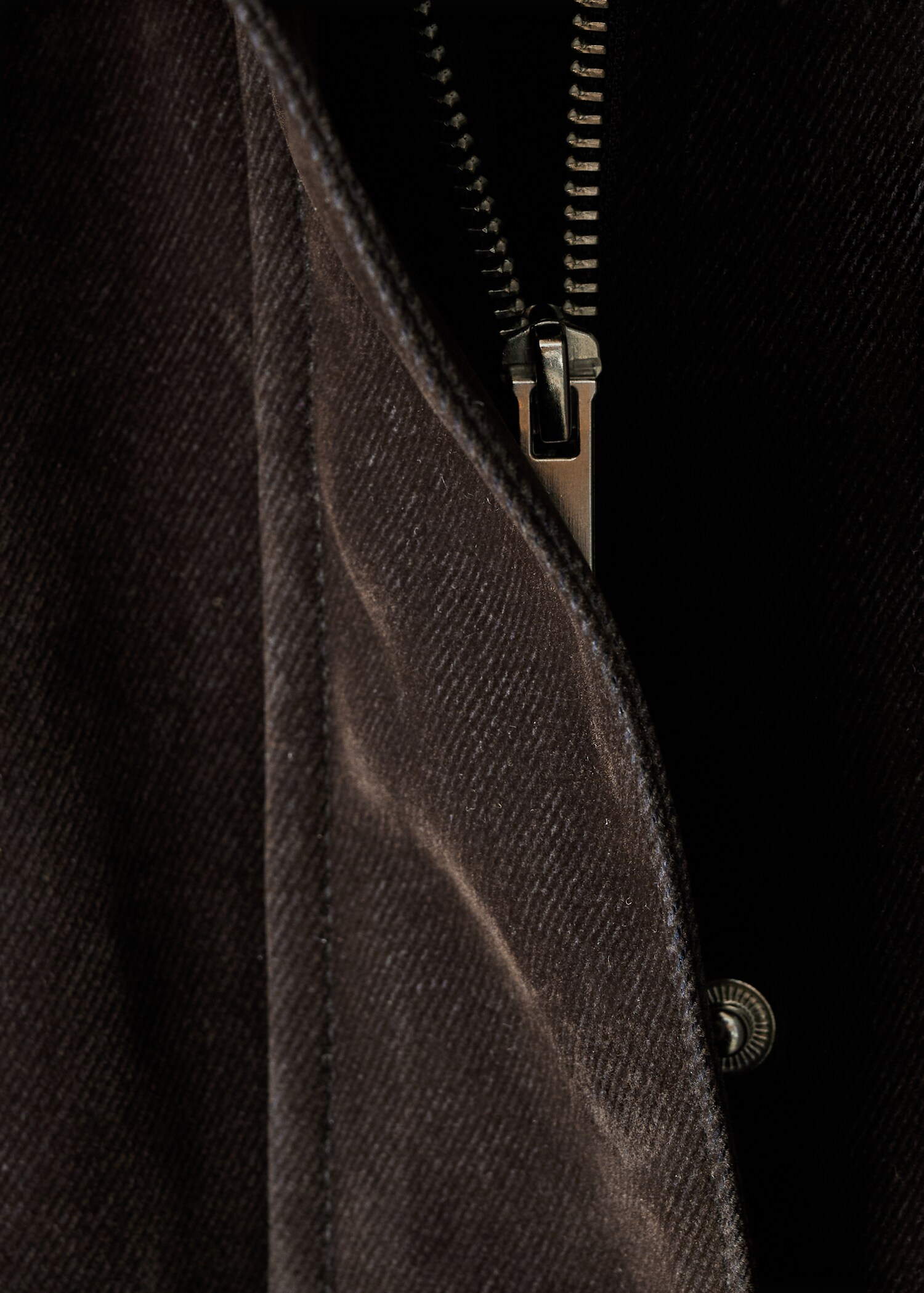 Velvet finish parka with faux-fur collar - Details of the article 0