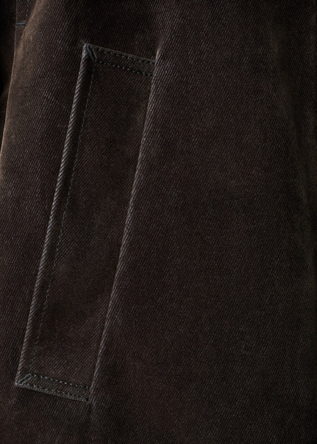 Velvet-finish parka with fur-effect collar