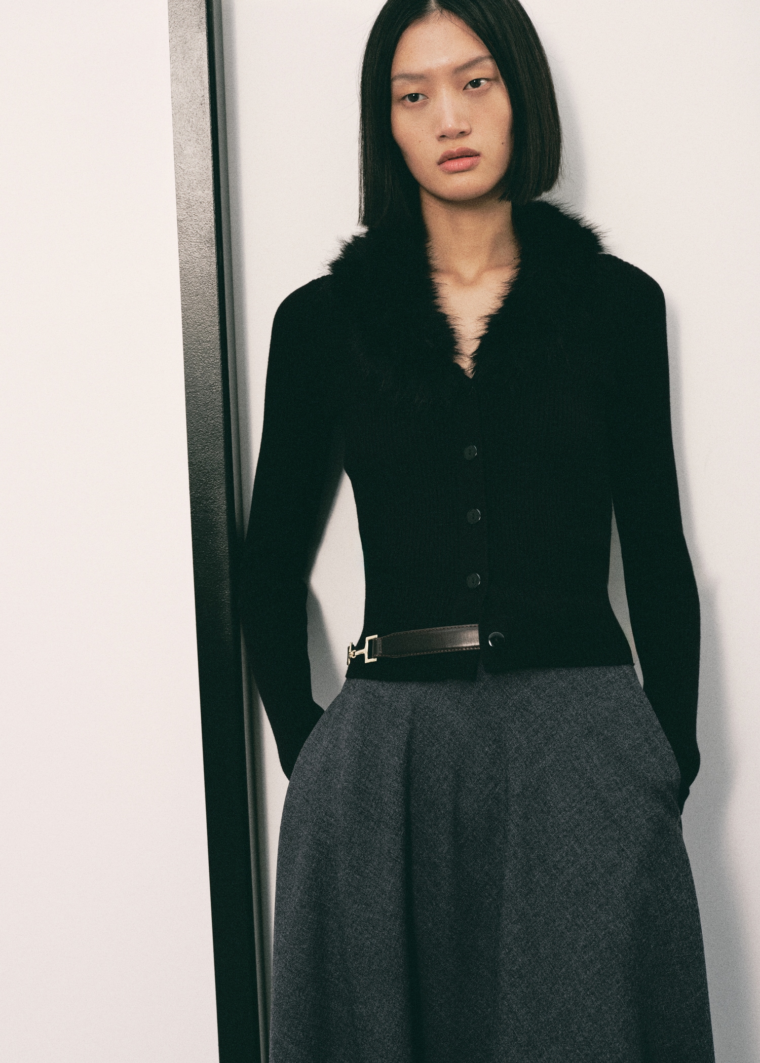 Jupe évasée en laine mélangée - Détail de l'article 2