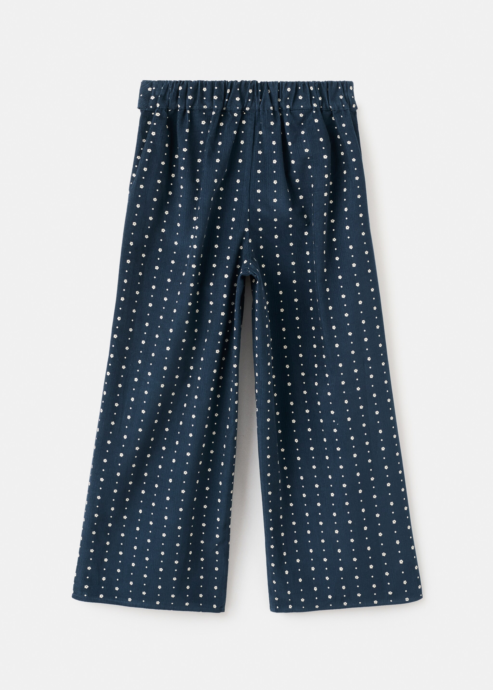 Flower culottes trousers - Reverse of the article, Navy. Ref: 17097887-01.