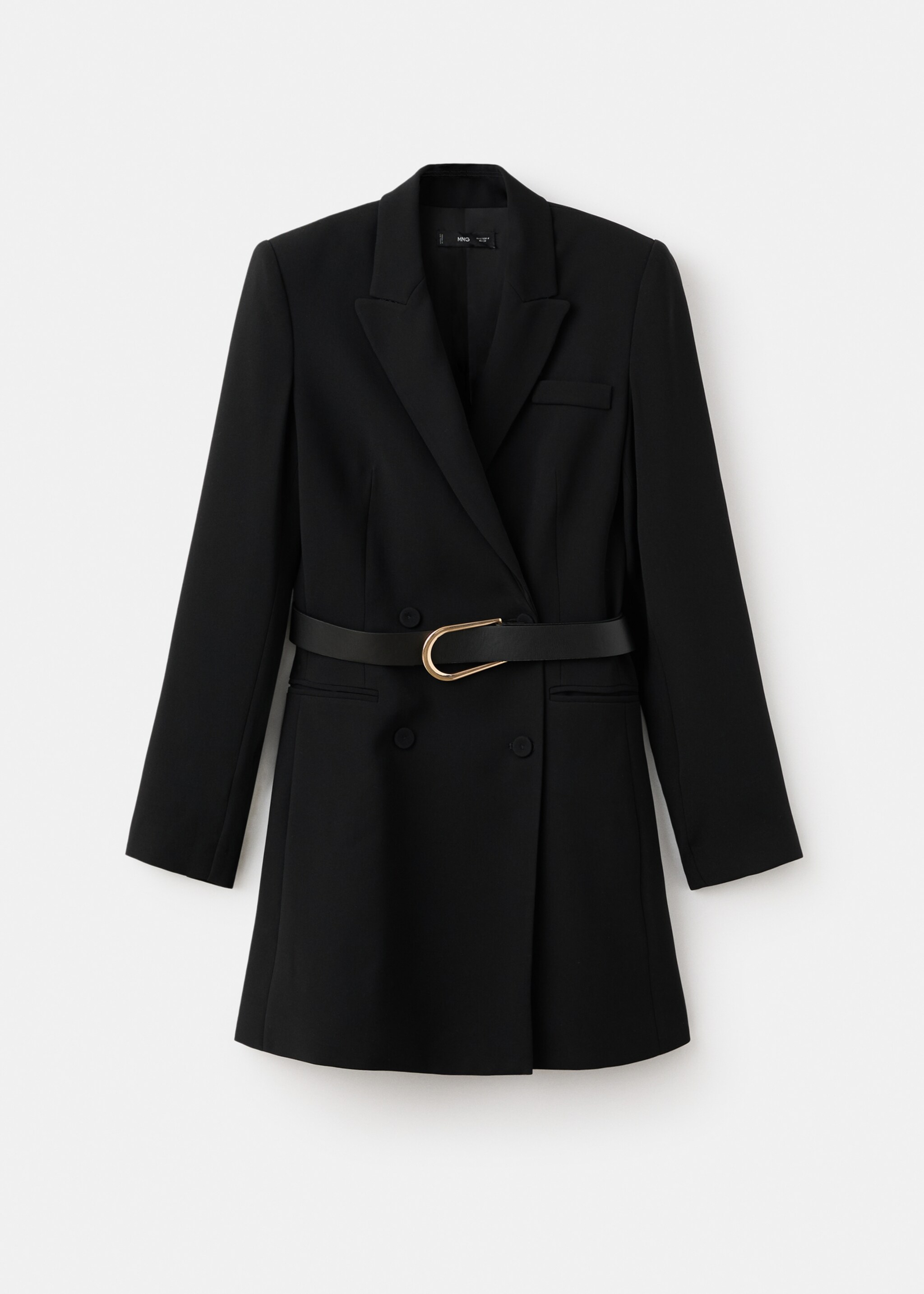 Vestit estil blazer amb cinturó - Article sense model, Negre. Ref: 17097906-01.