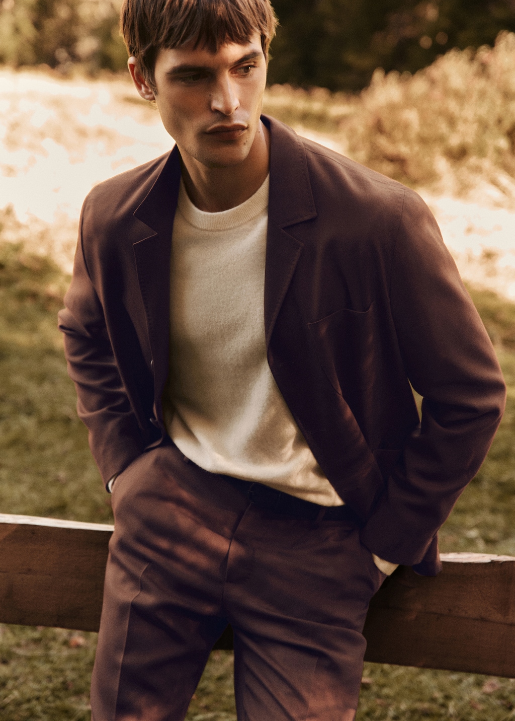 Italian virgin wool flannel suit jacket