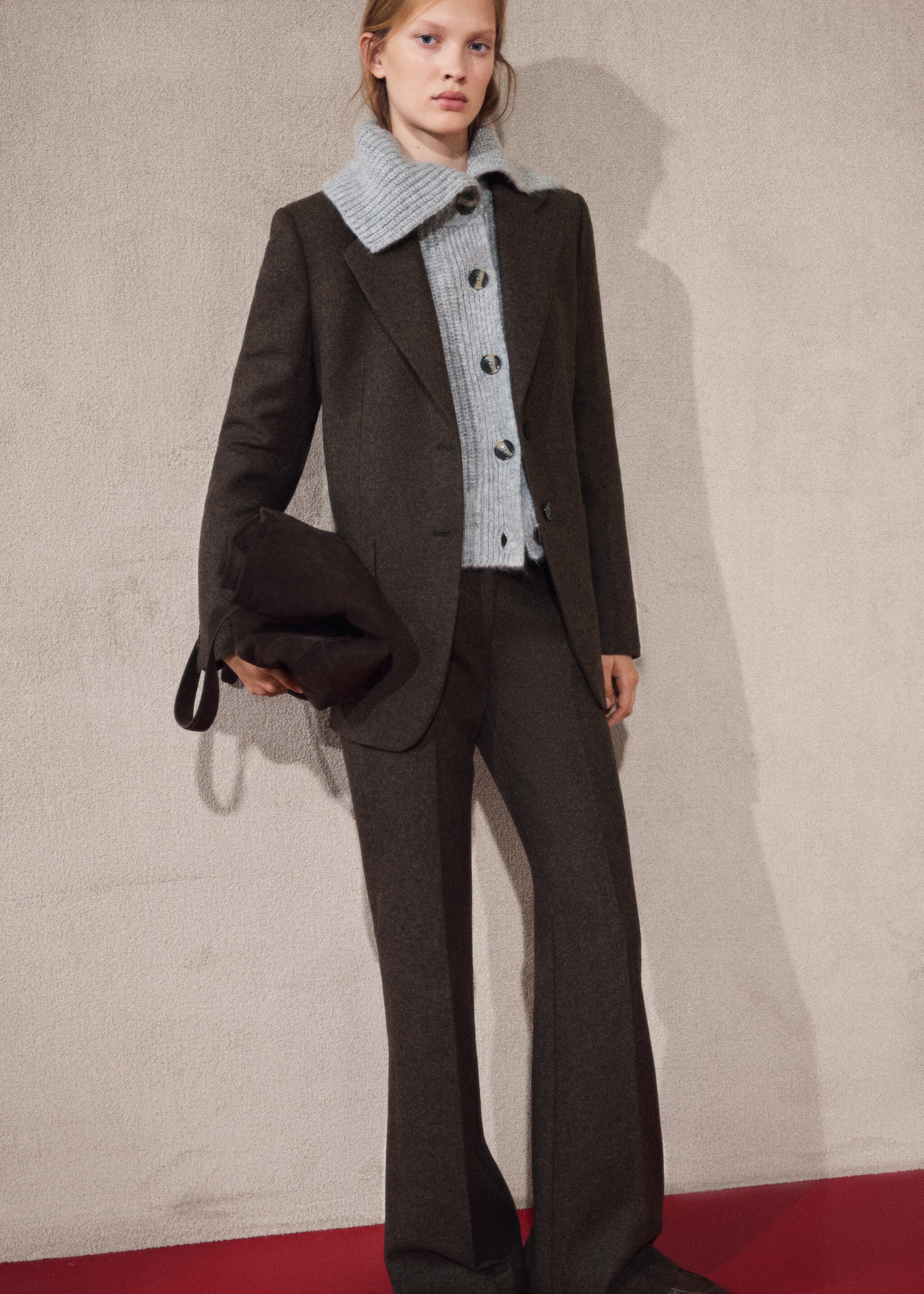 Cardigan with shawl collar - Details of the article 1, Grey. Ref: 17099118-01.