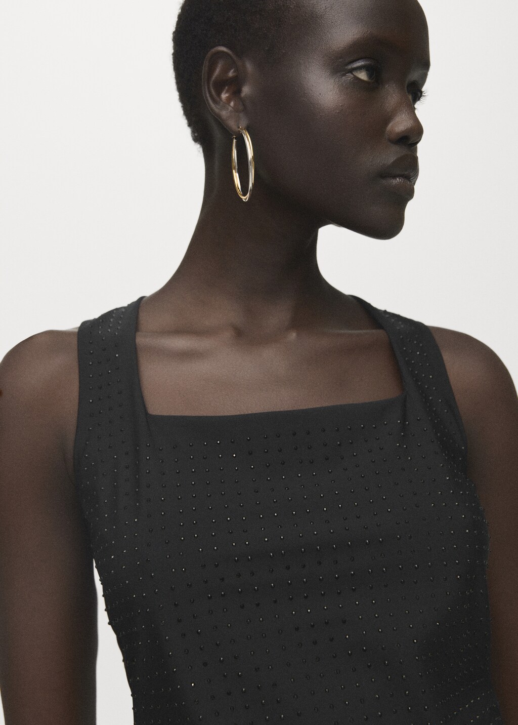 Strappy top with rhinestone detail