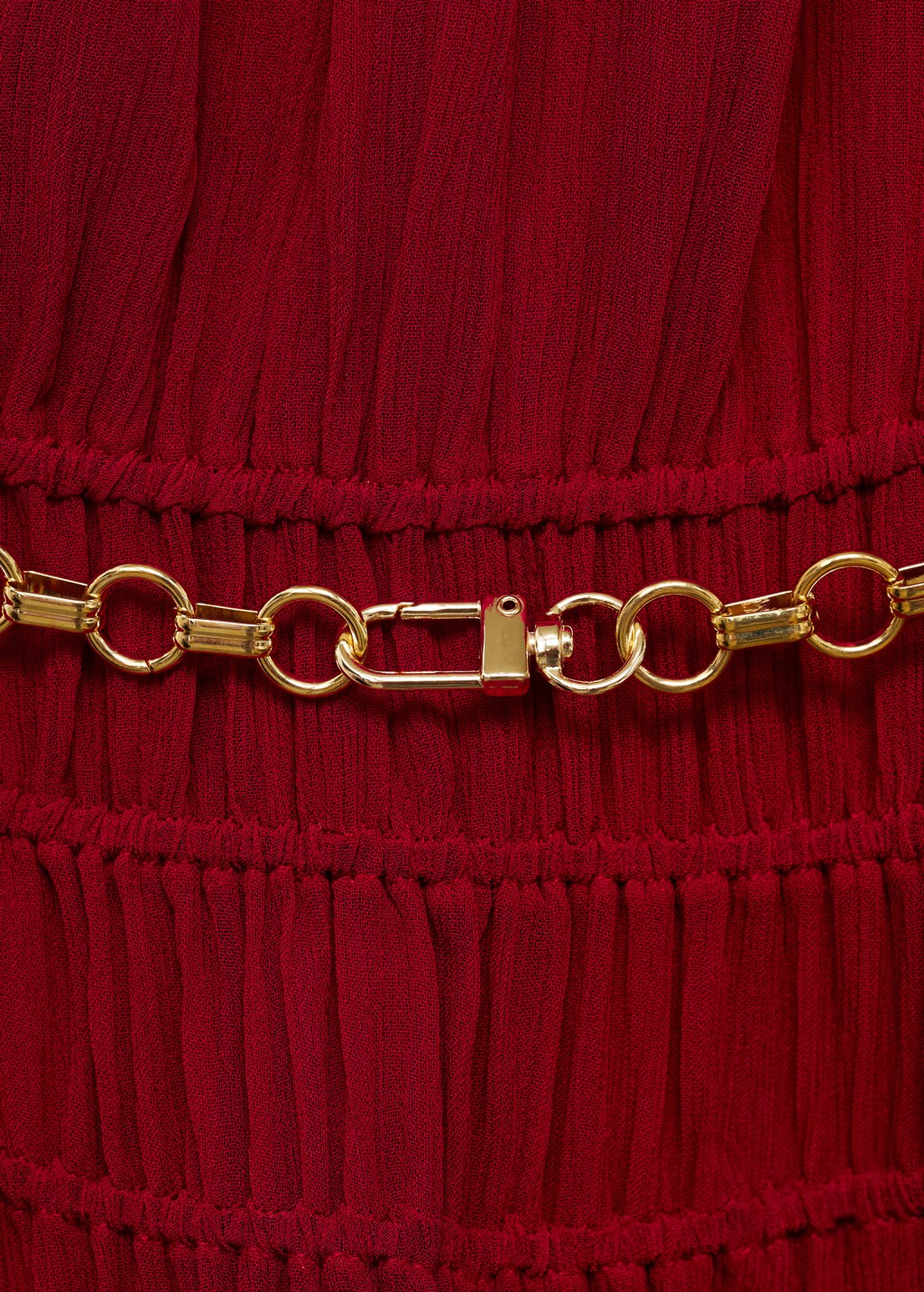 Asymmetrical gathered dress with belt