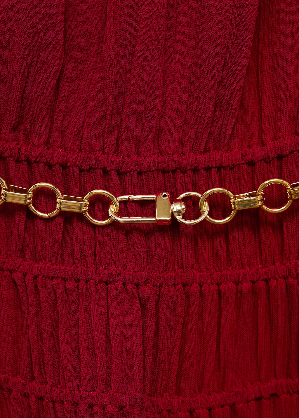 Asymmetrical gathered dress with belt