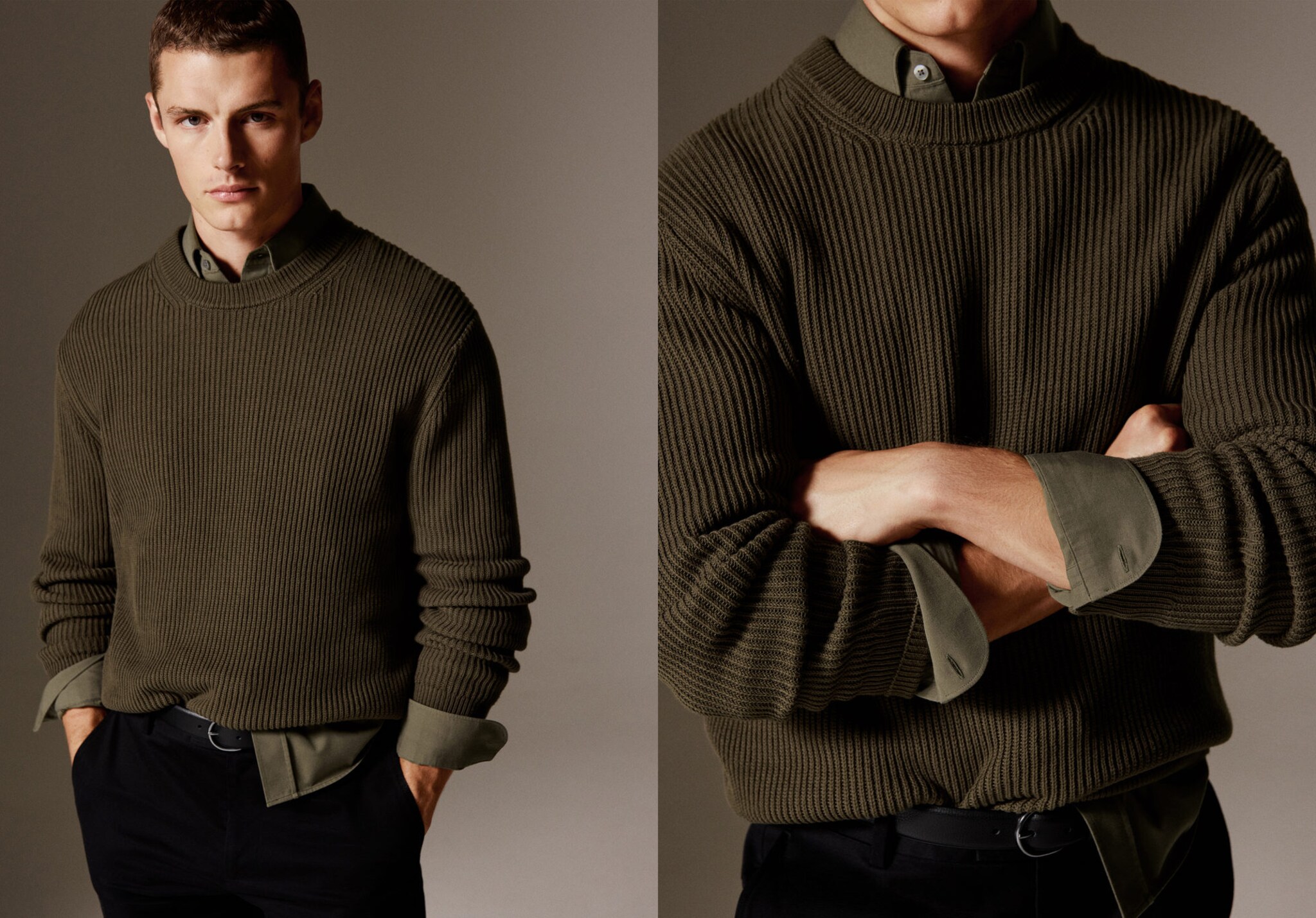 Fine rib-knit cotton sweater - Panoramic plane