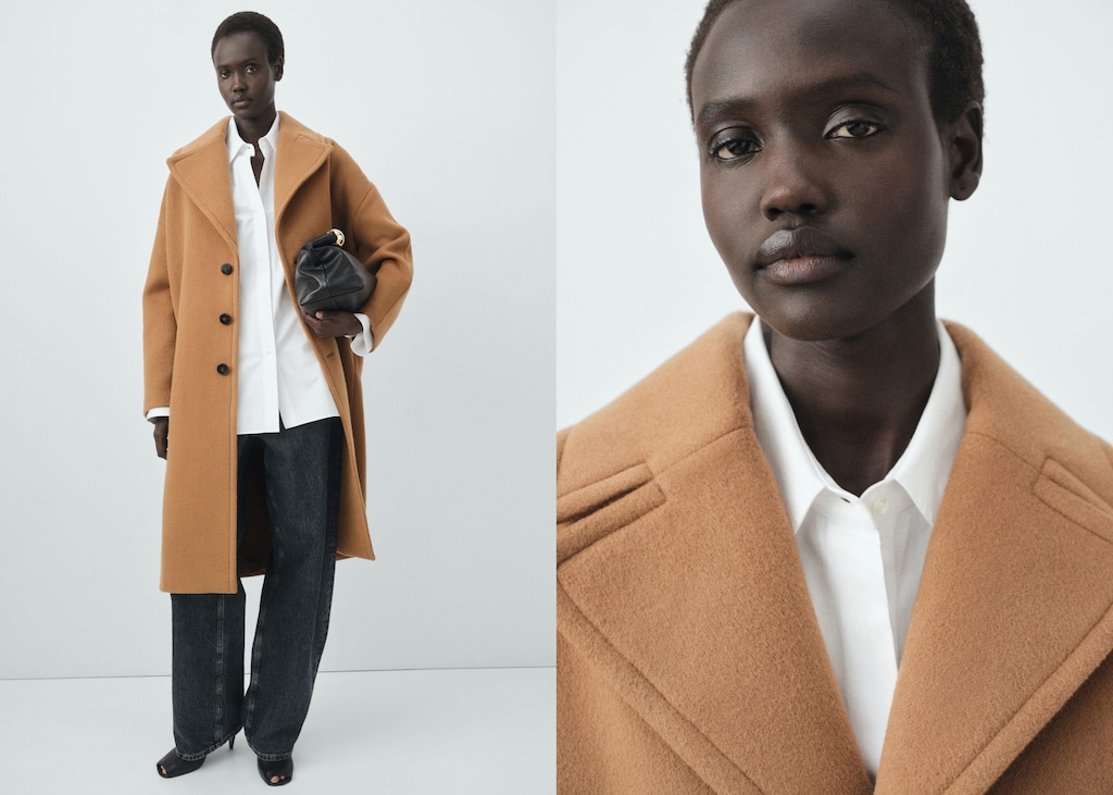 Lapel Manteco wool coat