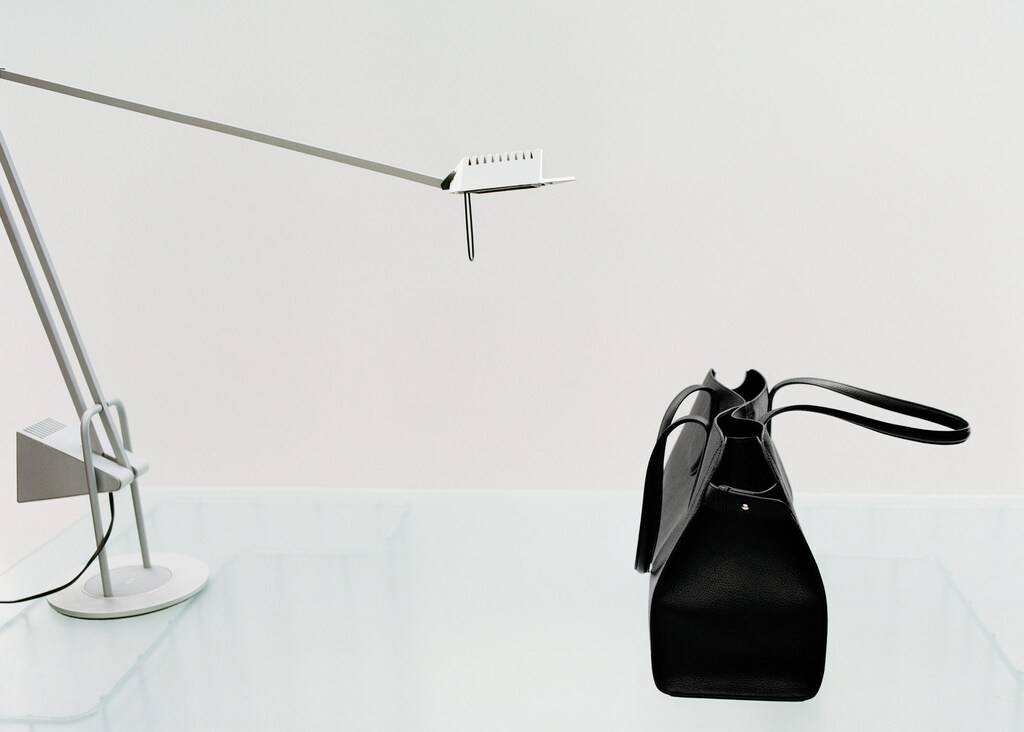 Medium bag with pebbled effect leather